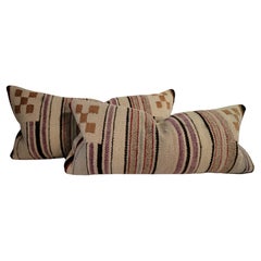 Used Early Navajo Weaving Saddle Blanket Pillows