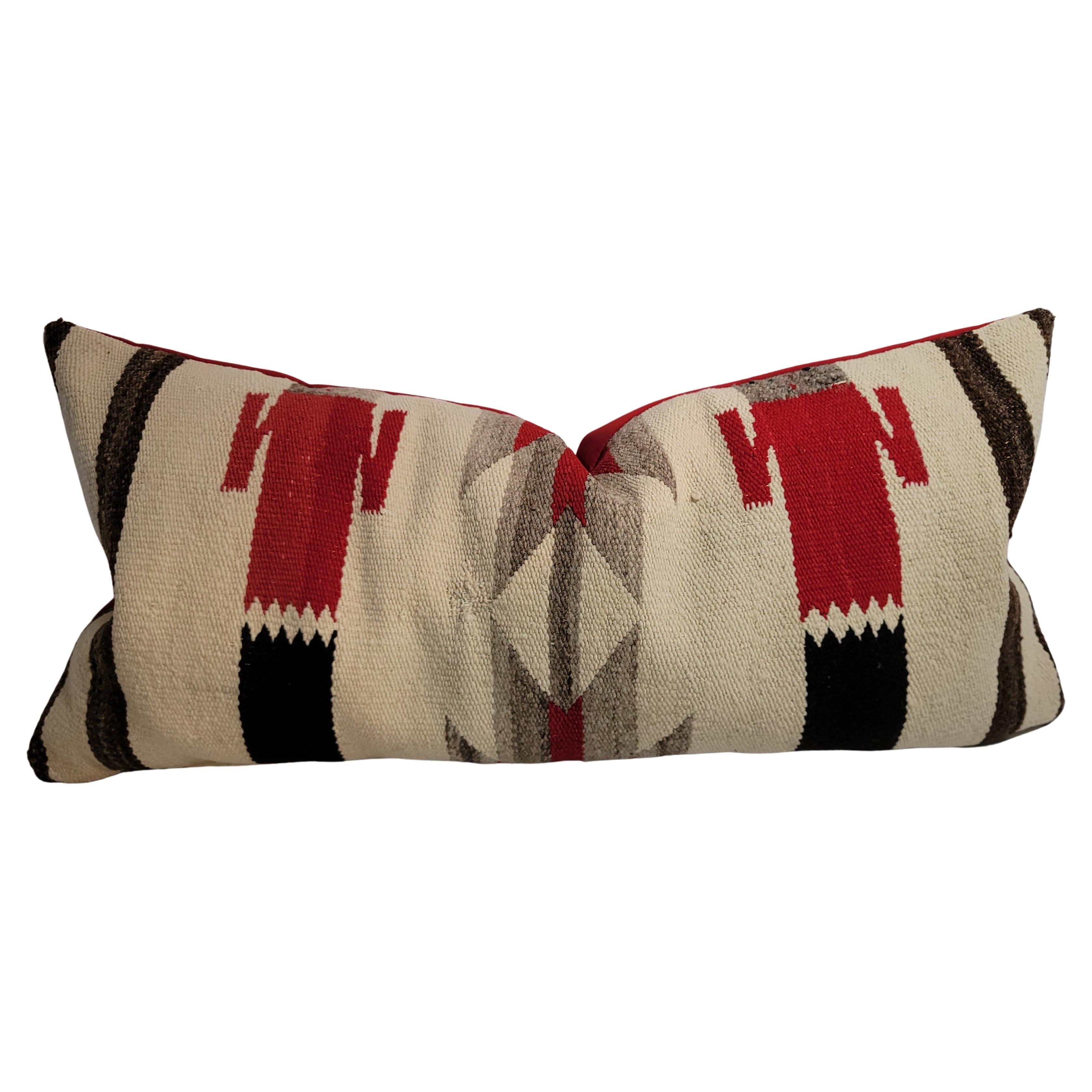 Early  Navajo  / Yei  Indian Weaving Bolster Pillow