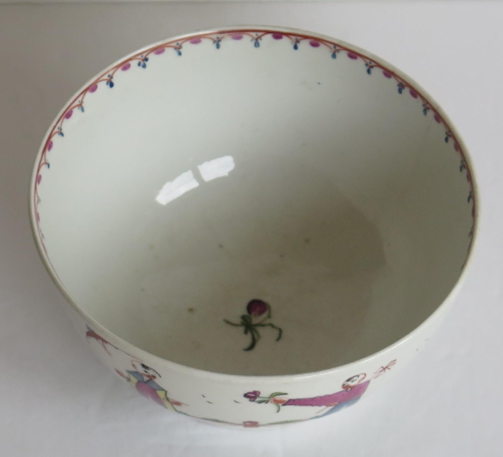 Cuenco antiguo de porcelana New Hall Figuras chinas Dama con sombrilla Ptn. 20, ca 1790 en venta 1