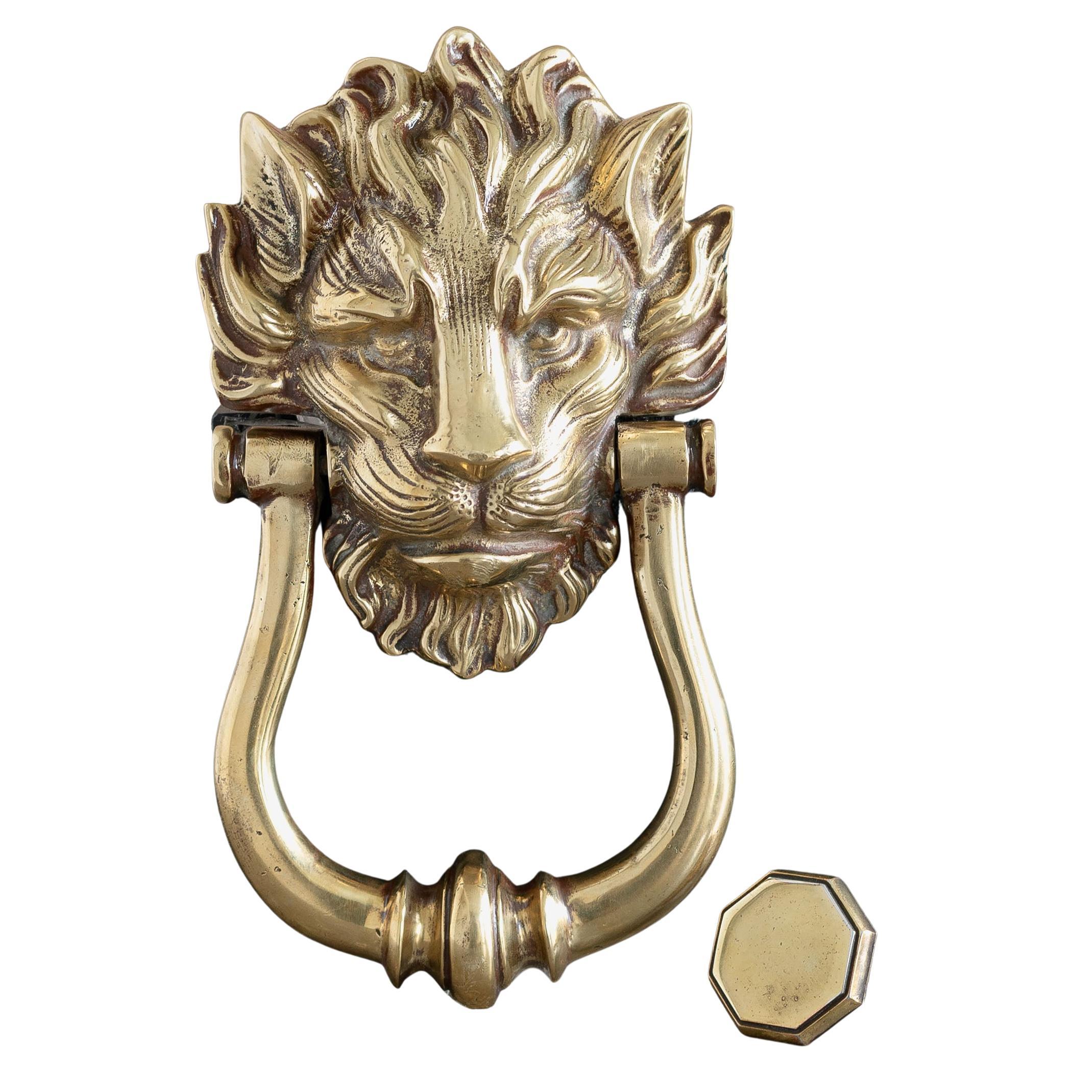 Early Nineteenth Century Brass Lion's Mask Knocker