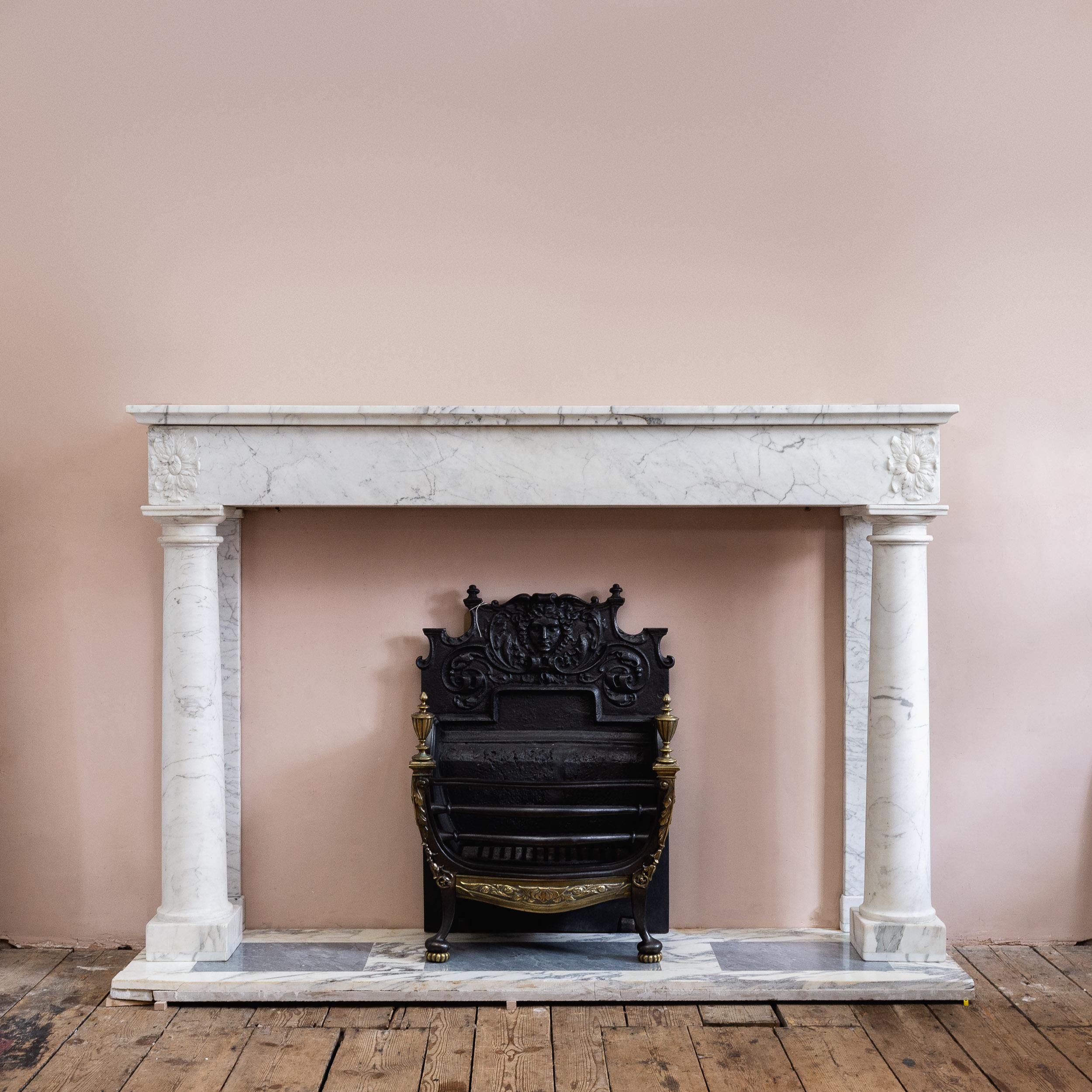 Early 19th Century French Empire Column Fireplace For Sale 13