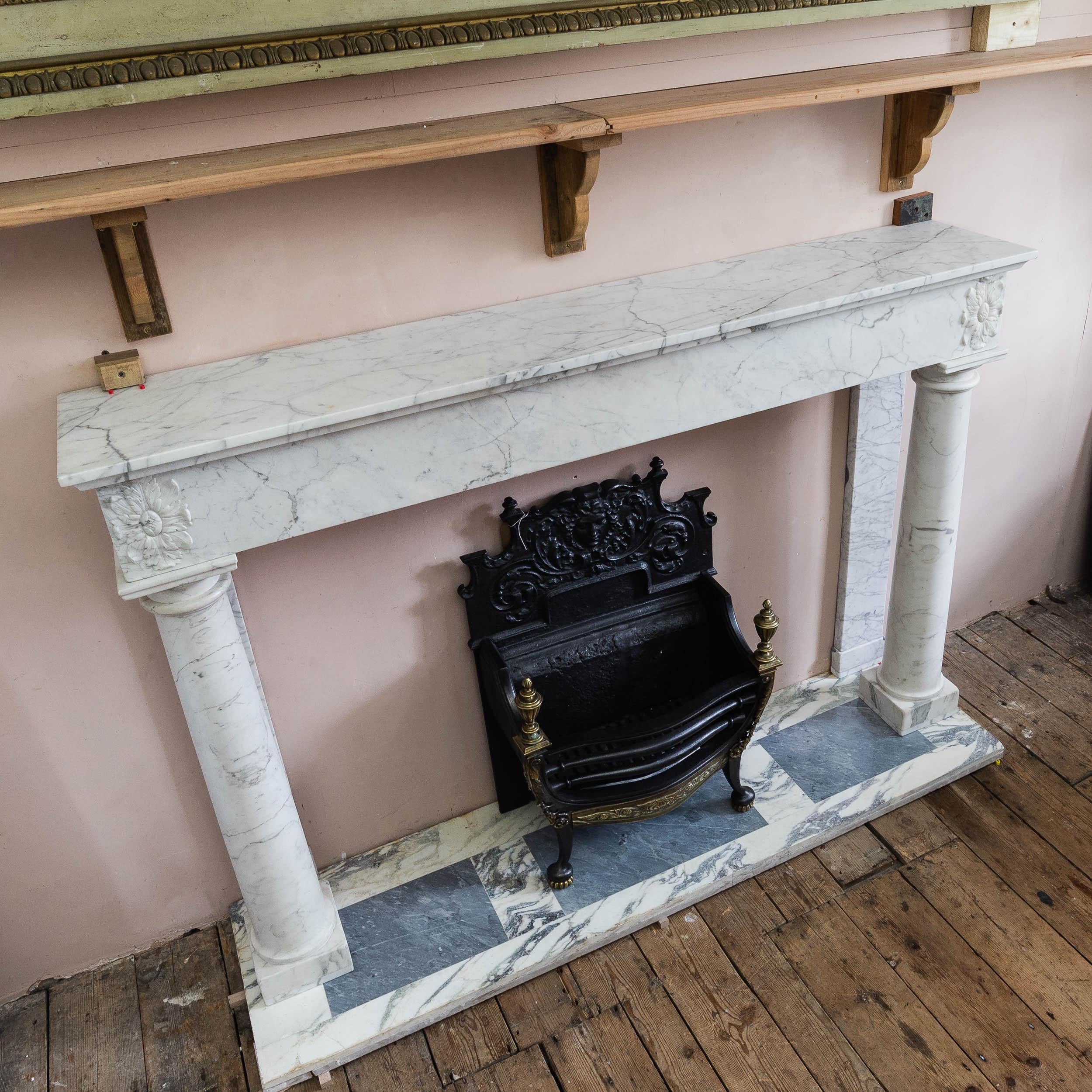Early 19th Century French Empire Column Fireplace For Sale 16