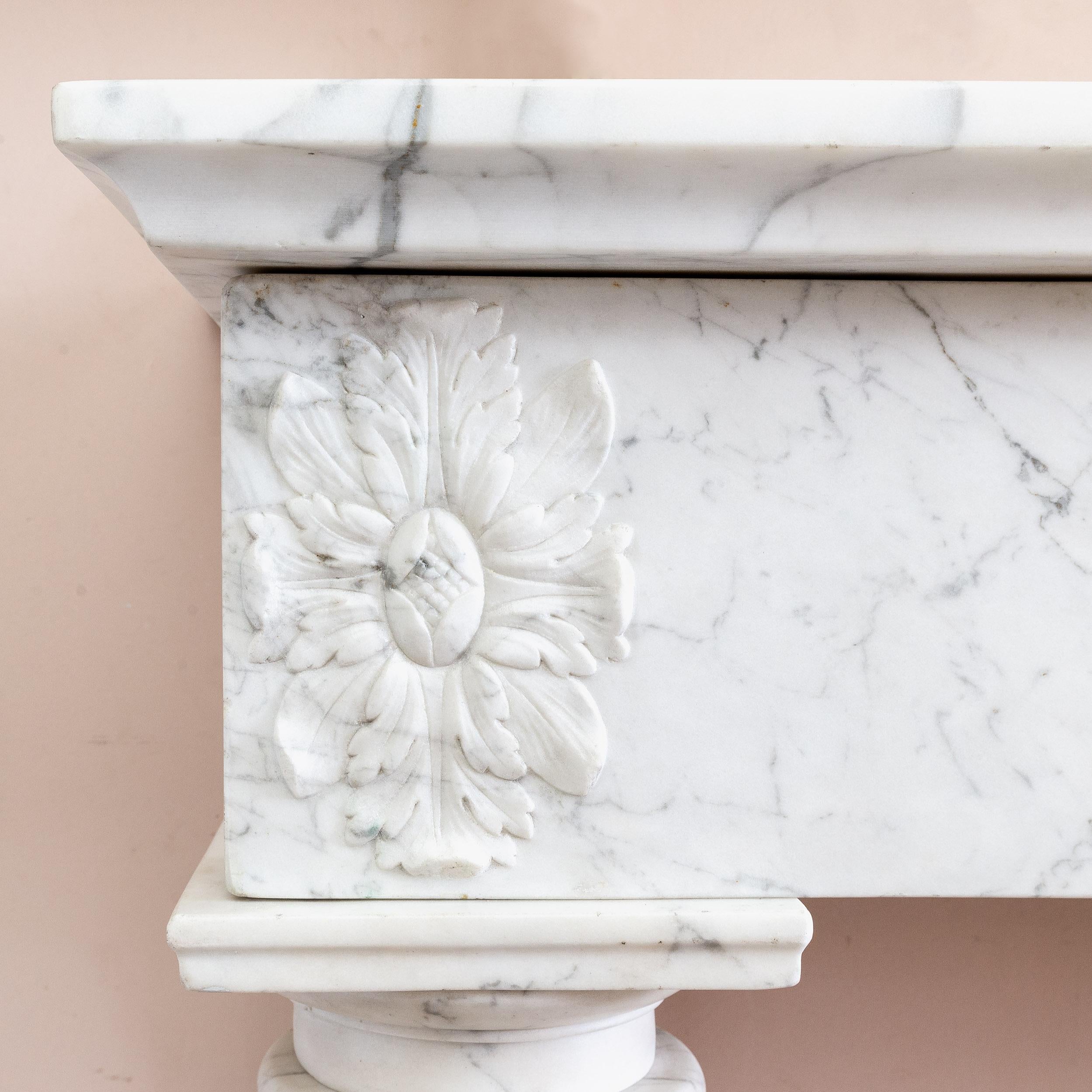 Marble Early 19th Century French Empire Column Fireplace For Sale