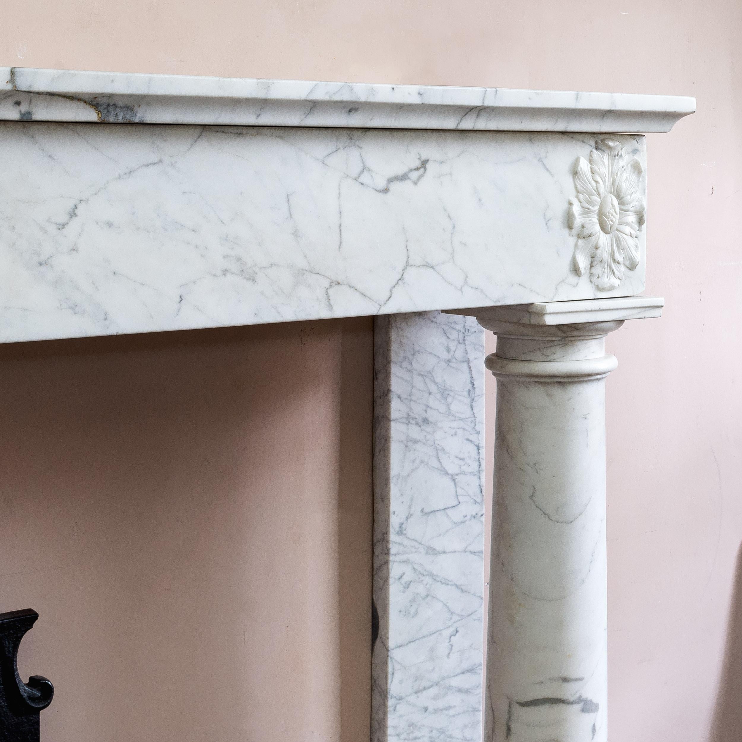 Early 19th Century French Empire Column Fireplace For Sale 3