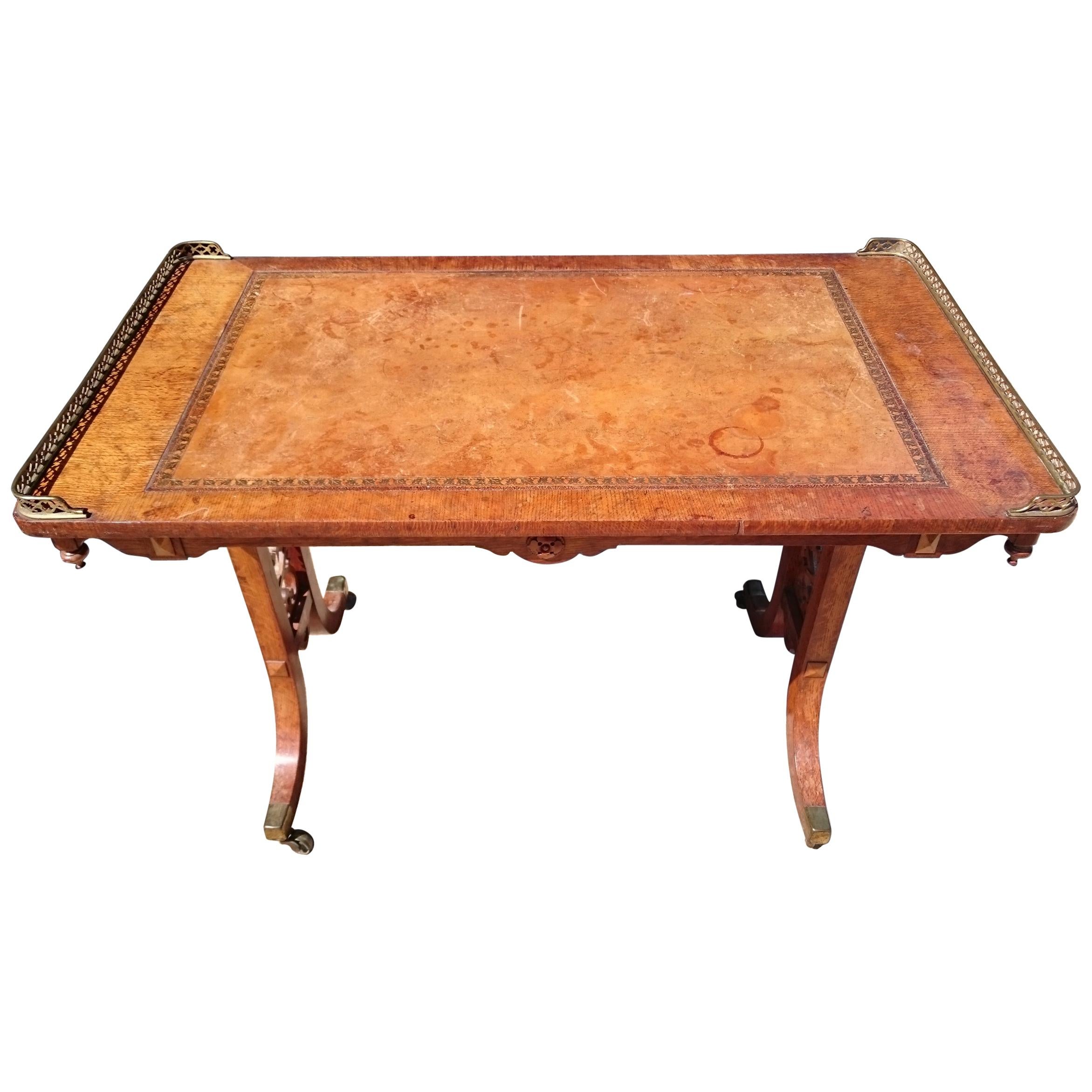 Early 19th Century Regency Antique Library Writing Table For Sale