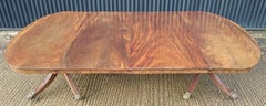 Early 19th Century Regency Mahogany Twin Pedestal Antique Dining Table
