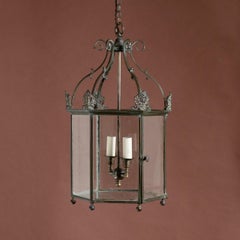 Early Nineteenth Century Style Patinated Brass Lantern