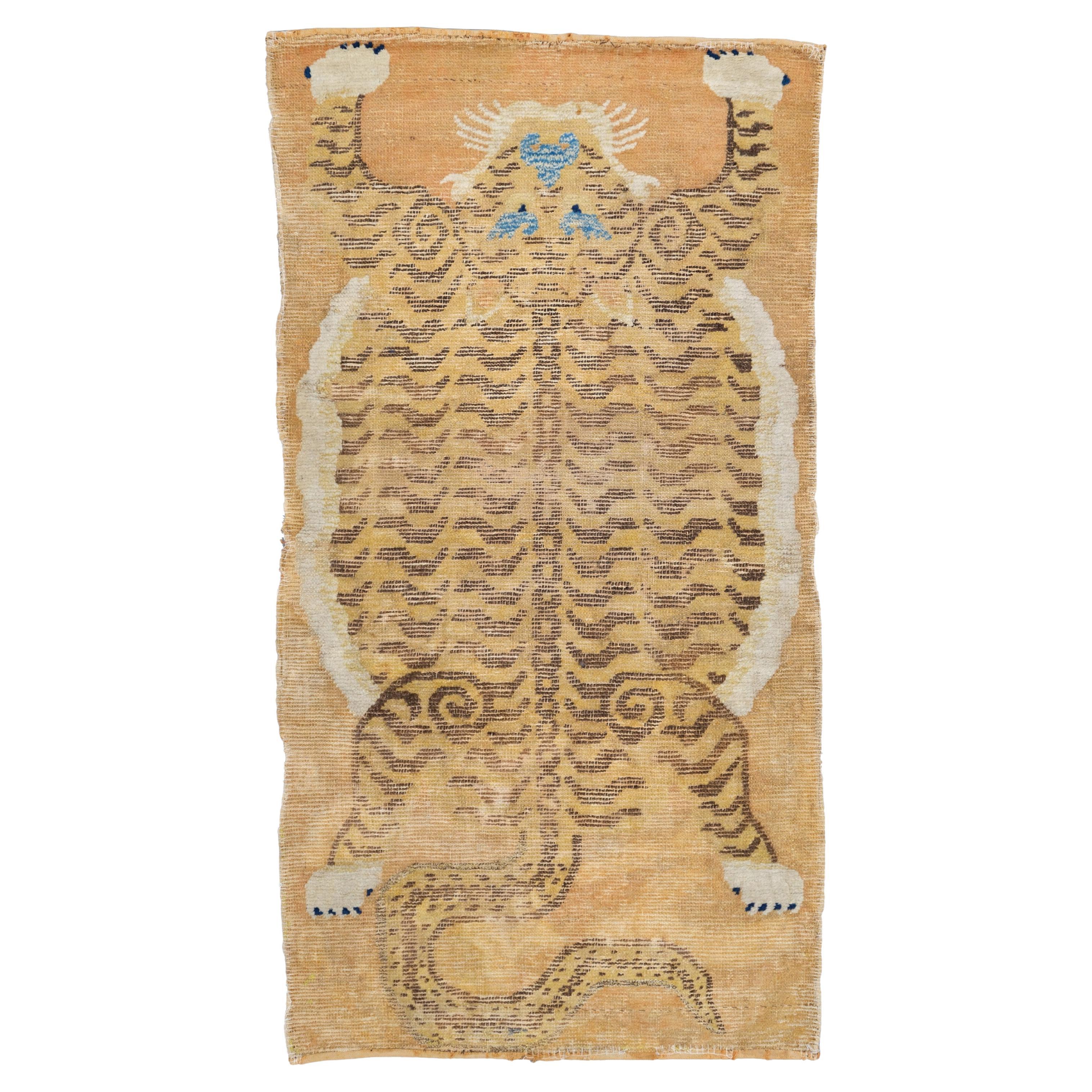 Early Ning Xia Tiger Rug - China, 18th century or earlier, Antique Rug For Sale