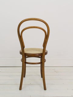 Früher Beistellstuhl aus Bugholz, Nr. 14, von Michel Thonet, Bistrostuhl, 1890er Jahre