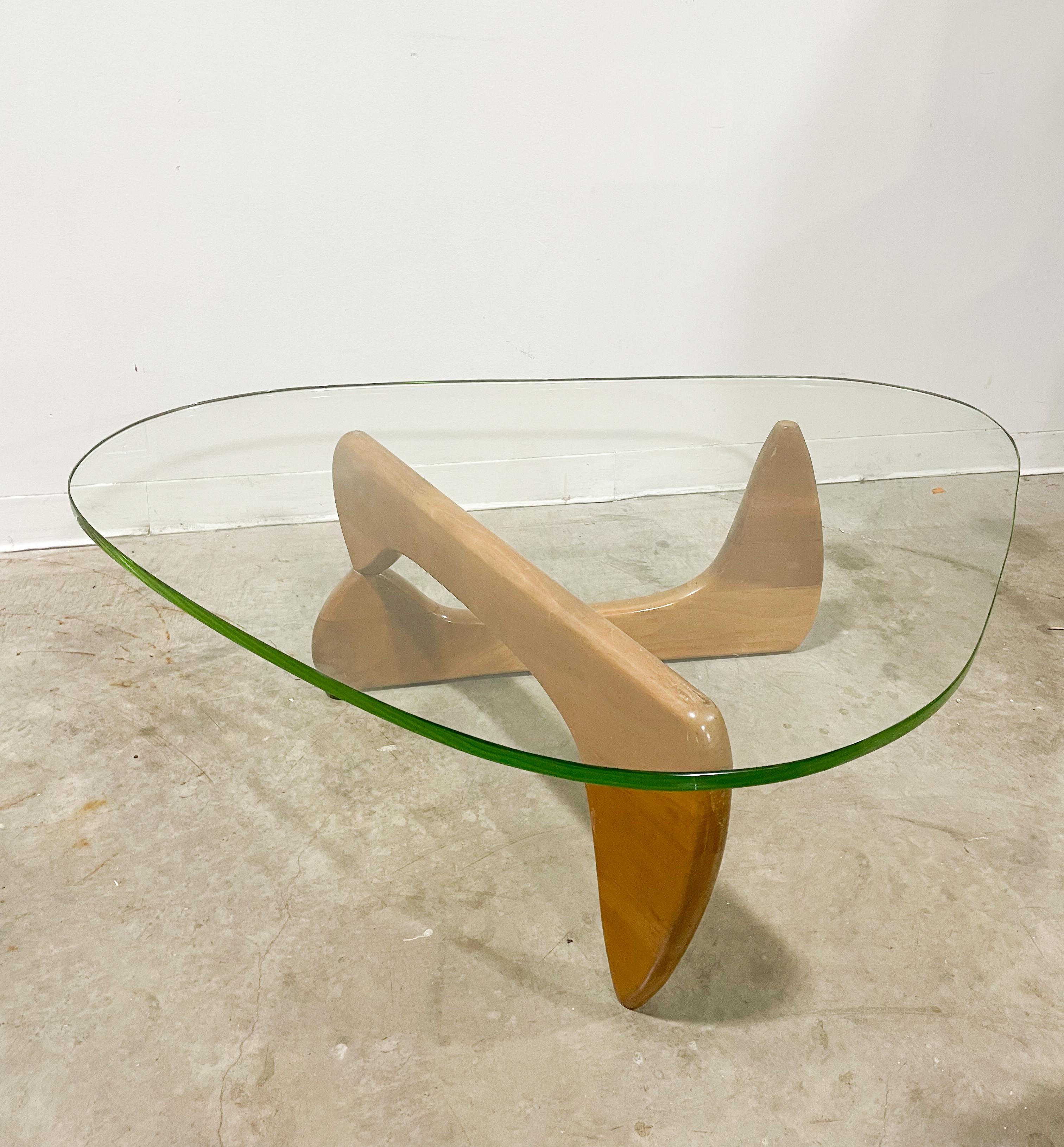 Early Noguchi IN-50 Walnut and Glass Table by Herman Miller 3