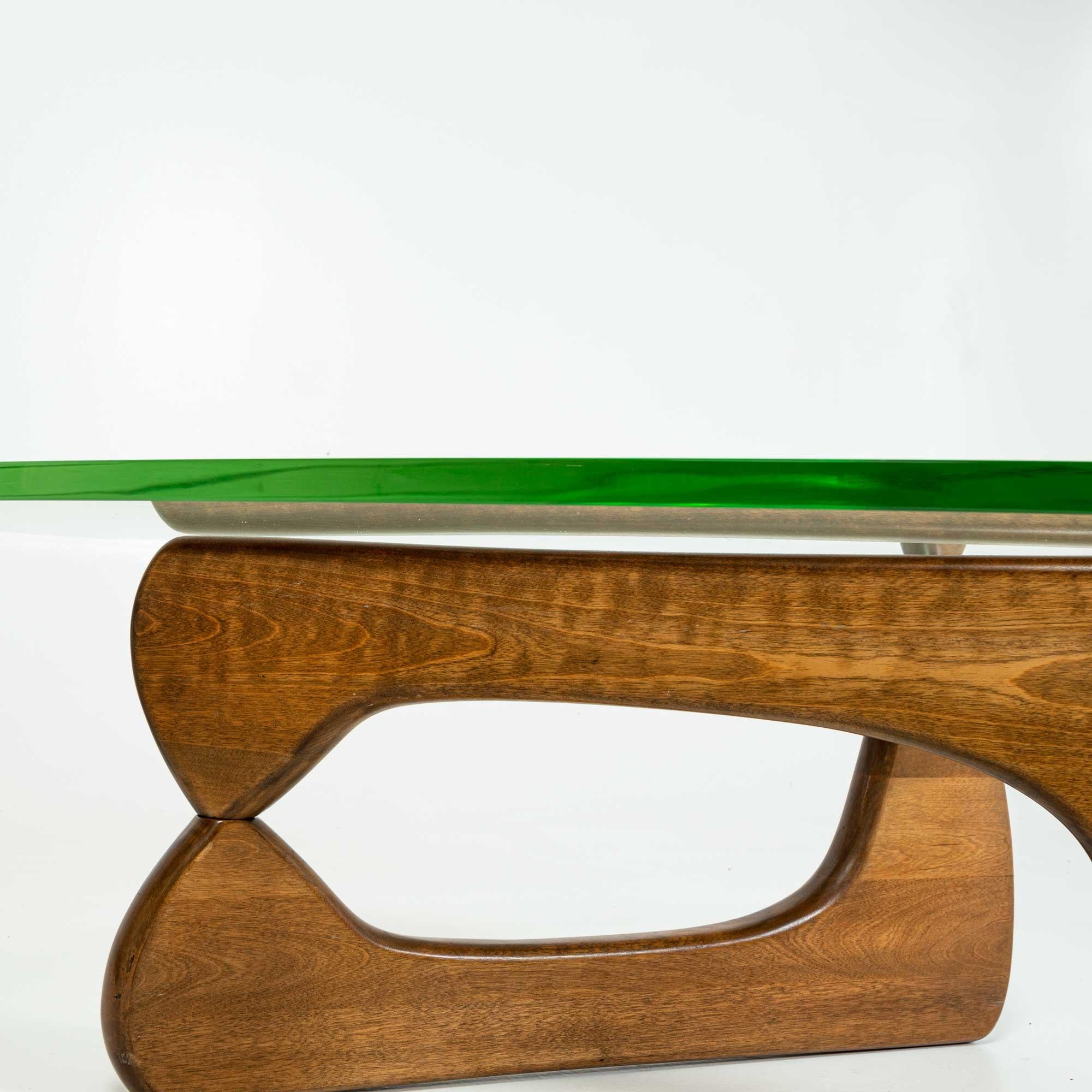 Mid-Century Modern Early Noguchi Table by Isamu Noguchi for Herman Miller Green Glass