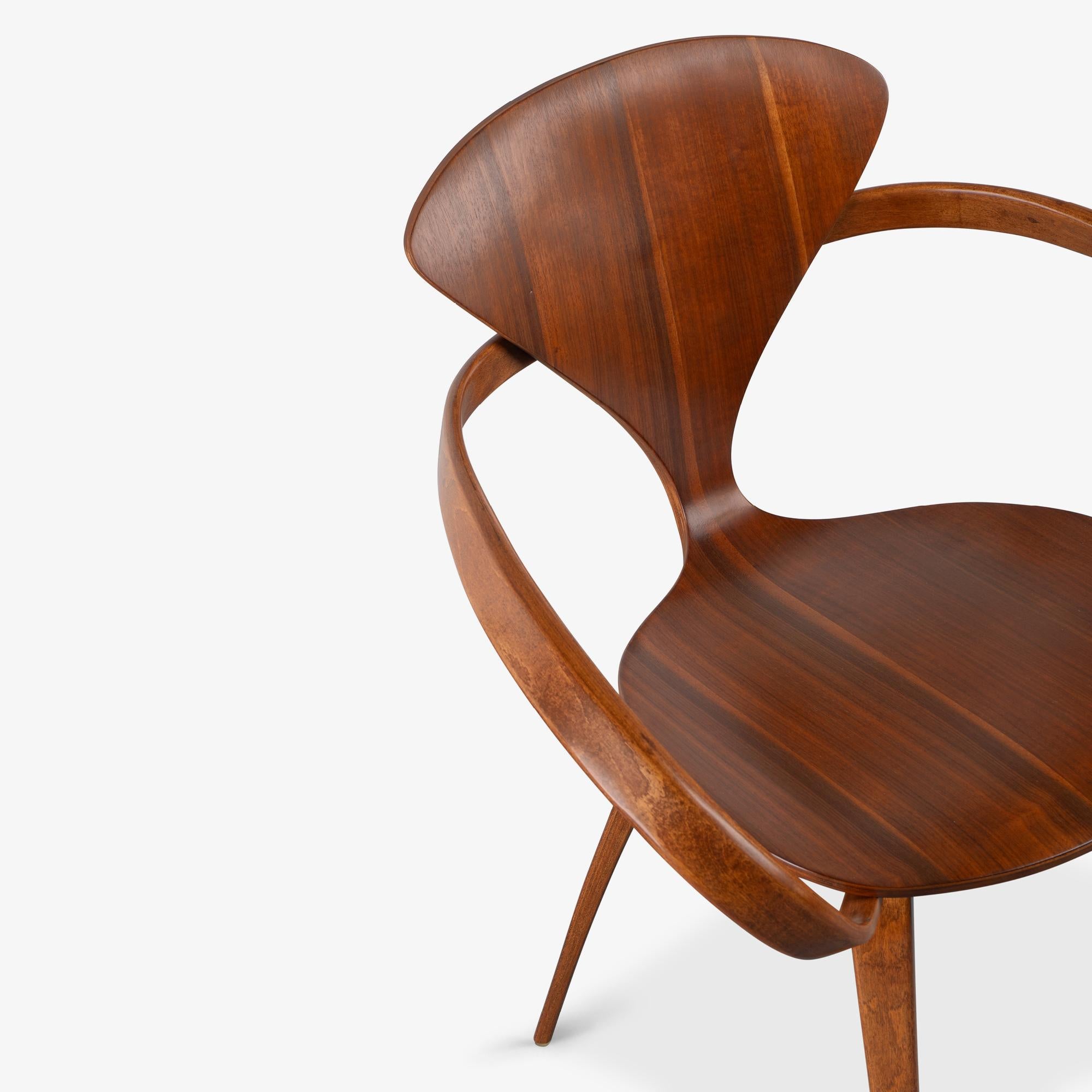 Early Norman Cherner for Plycraft Dining Chairs in Walnut, Set of 4 5