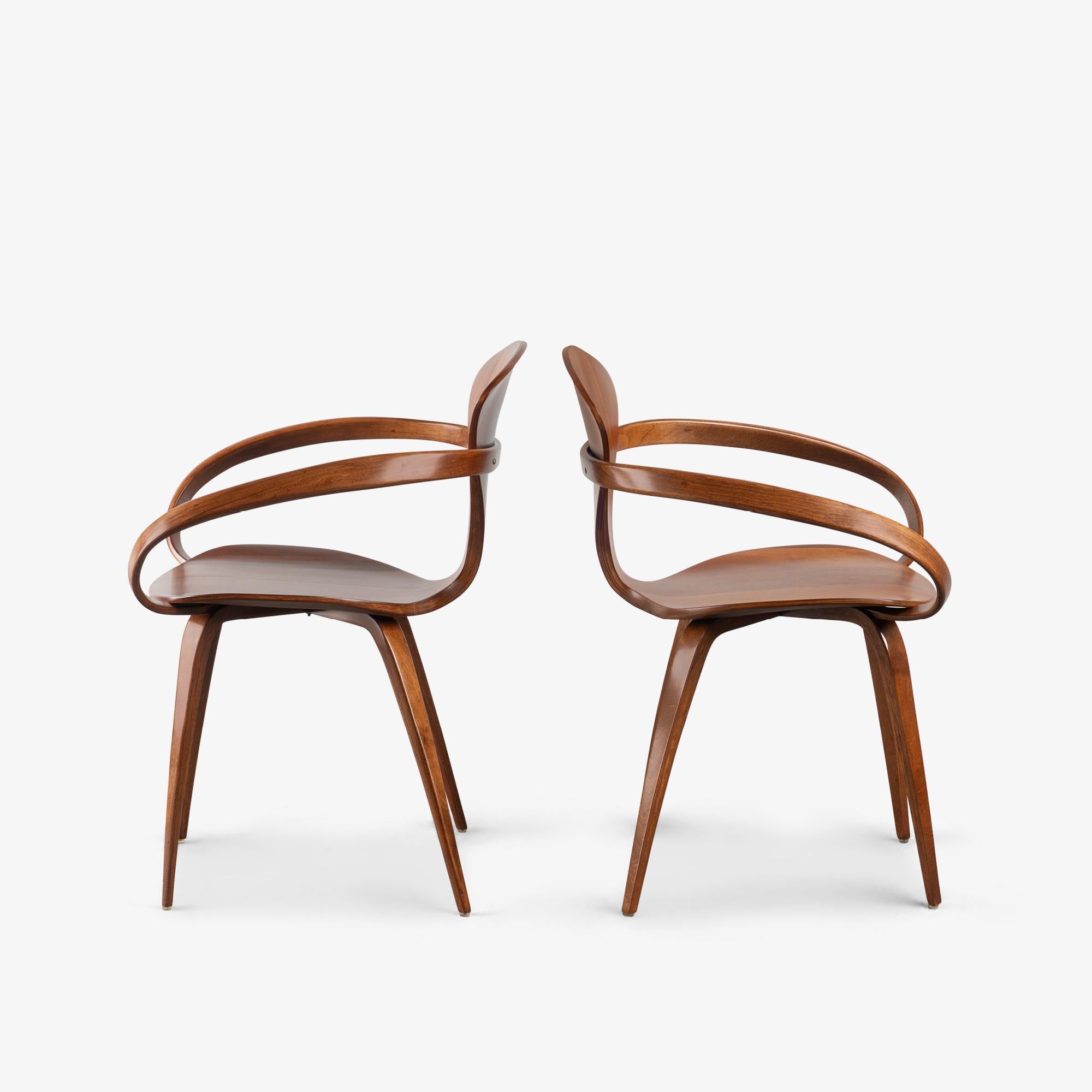 American Early Norman Cherner for Plycraft Dining Chairs in Walnut, Set of 4