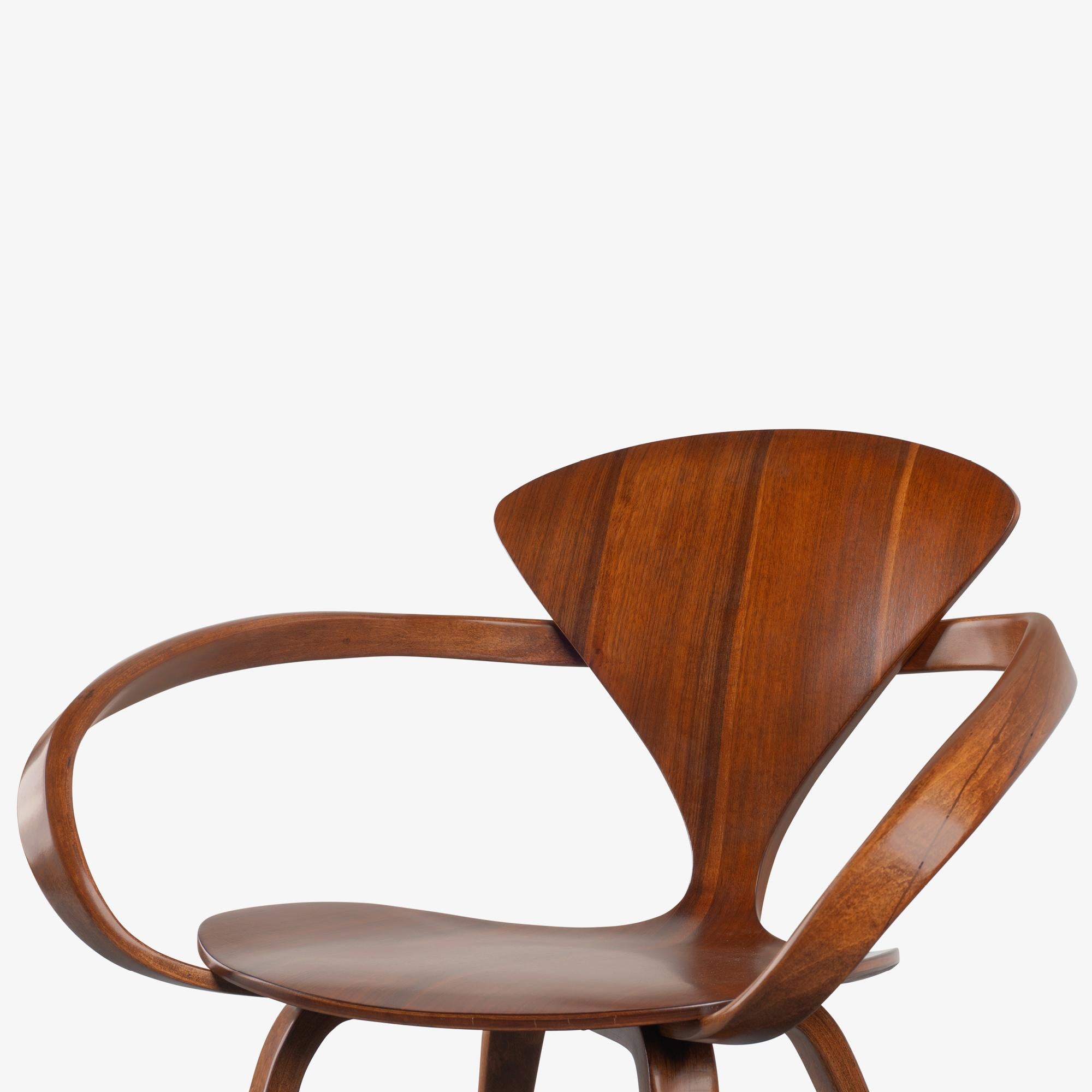 Early Norman Cherner for Plycraft Dining Chairs in Walnut, Set of 4 1