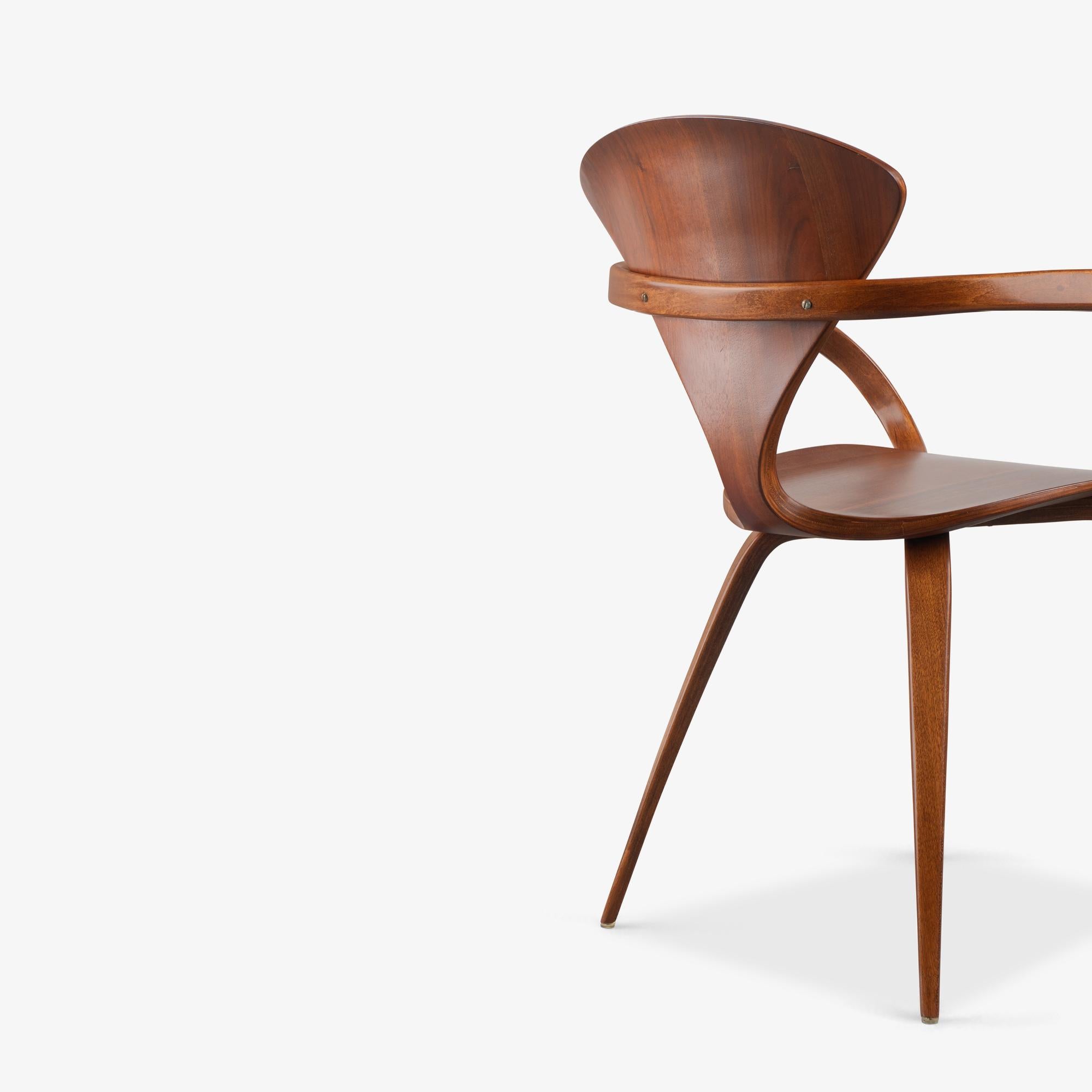 Early Norman Cherner for Plycraft Dining Chairs in Walnut, Set of 4 2