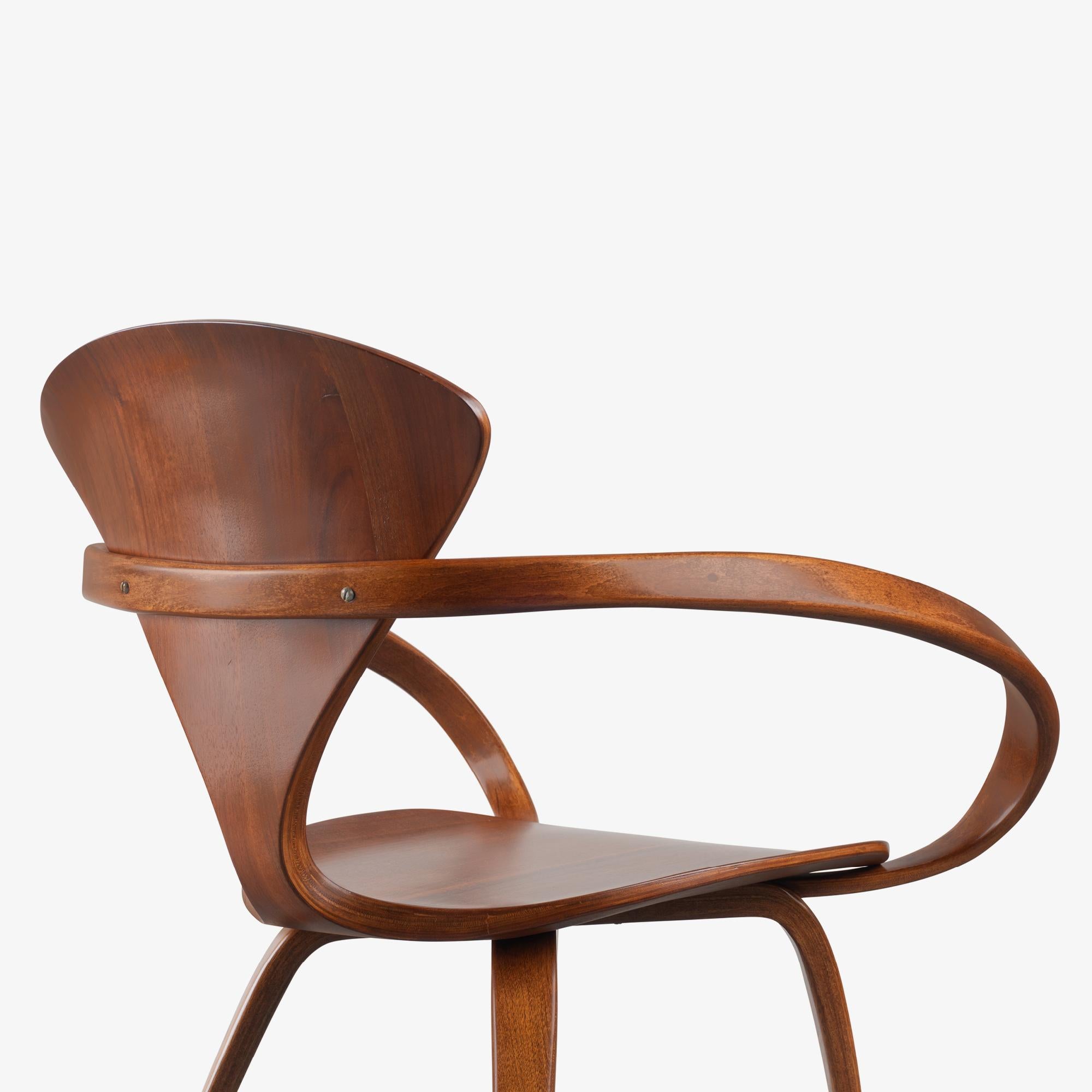 Early Norman Cherner for Plycraft Dining Chairs in Walnut, Set of 4 3