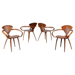 Frühe Norman Cherner für Plycraft Esszimmerstühle aus Nussbaumholz, 4er-Set