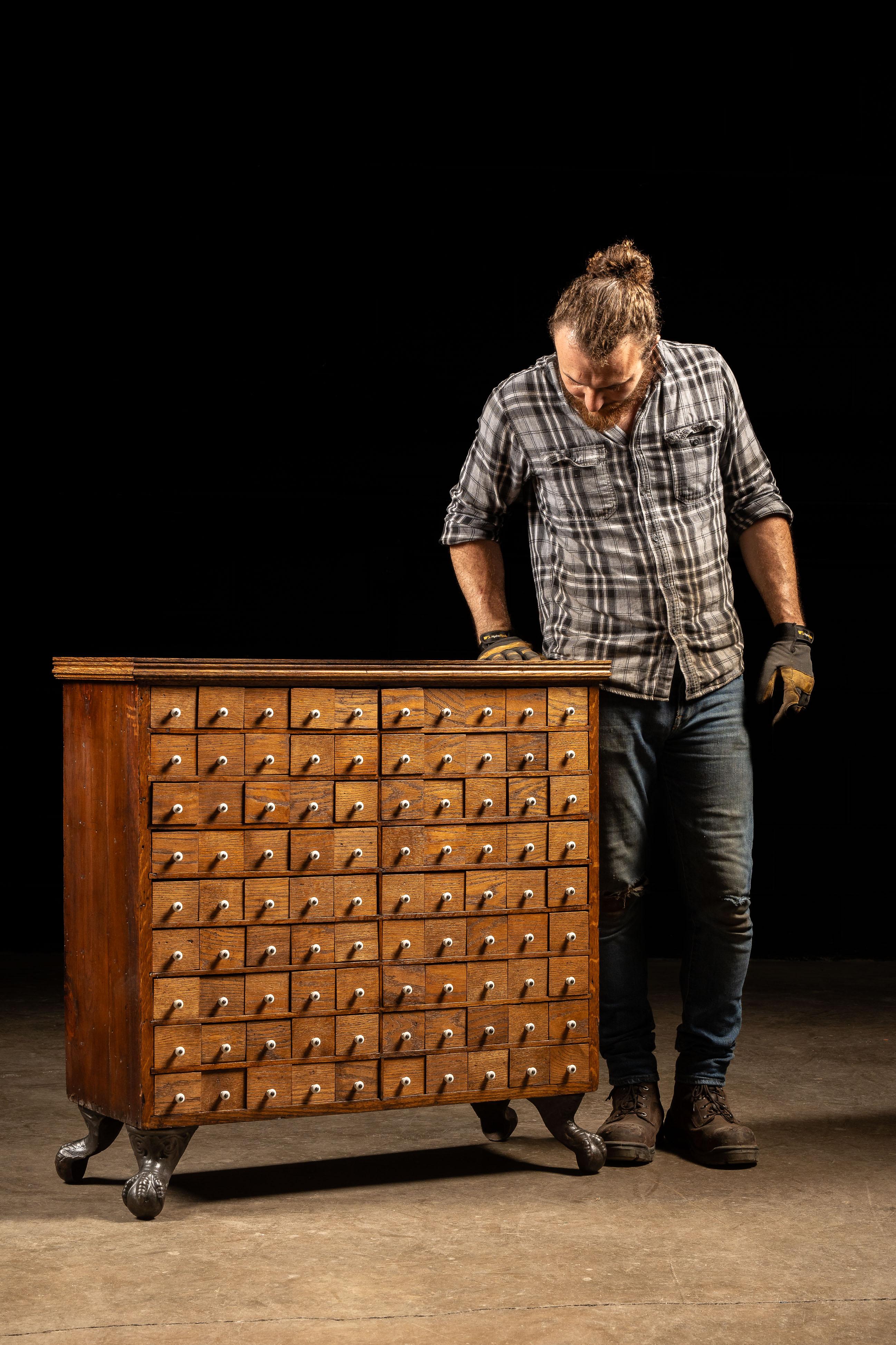 Early Oak 90-Drawer Apothecary Cabinet 2