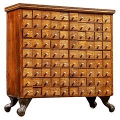 Early Oak 90-Drawer Apothecary Cabinet