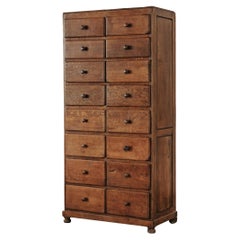 Early Oak Apothecary Cabinet From France, Circa 1920