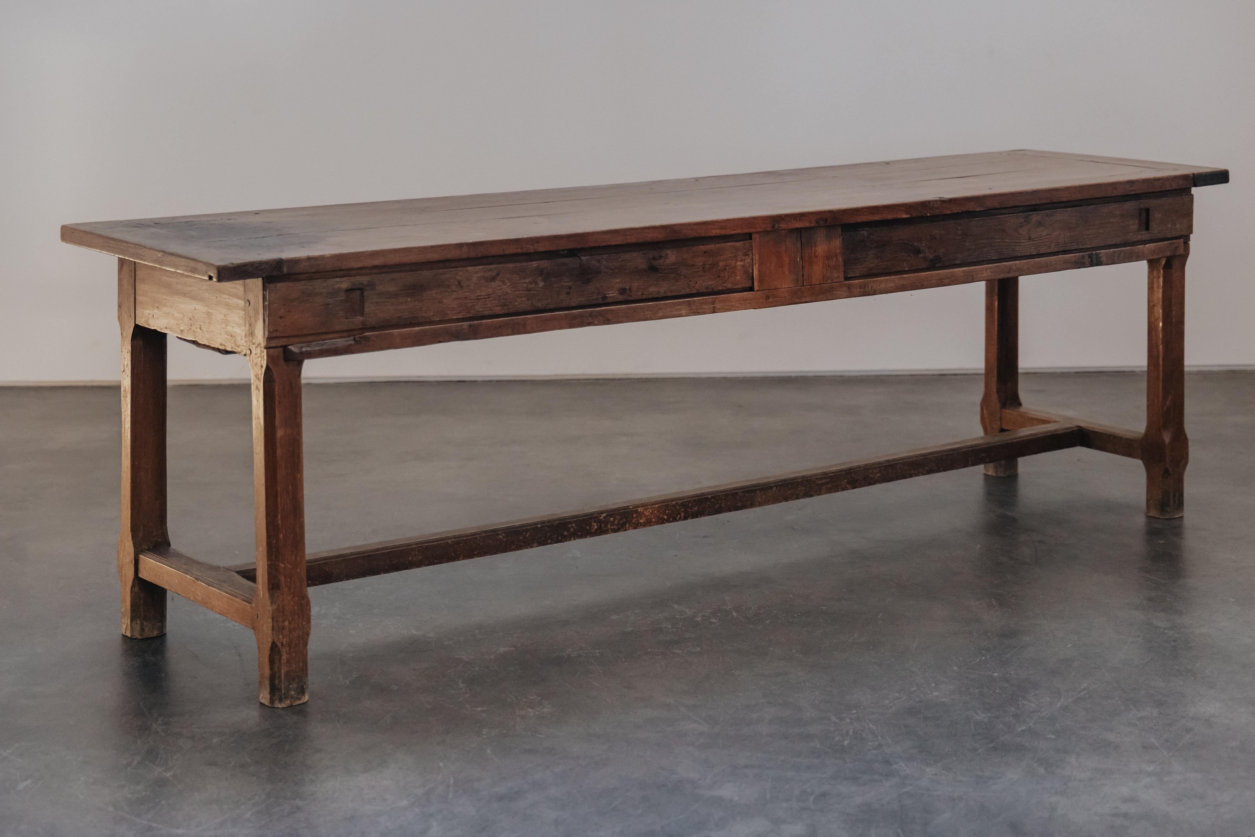 Early Oak Bakery Console From France, Circa 1900 In Good Condition In Nashville, TN