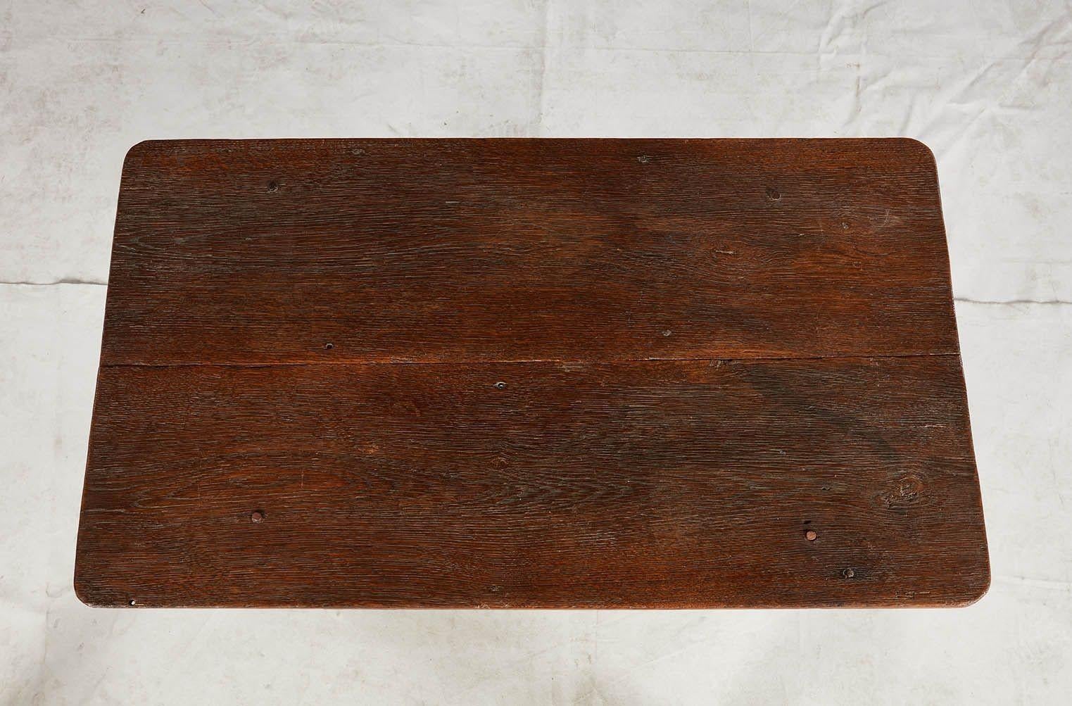 English Early Oak Barley Twist Center Table For Sale