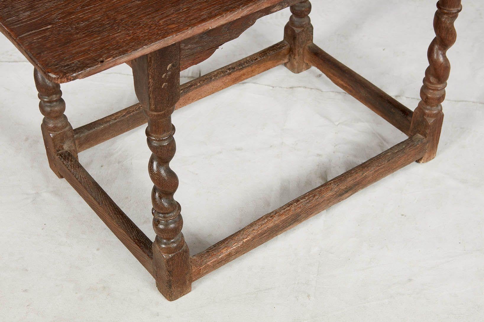 Early Oak Barley Twist Center Table For Sale 2