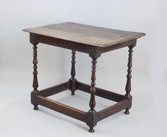 Early Oak Centre Table With Baluster Turned Legs