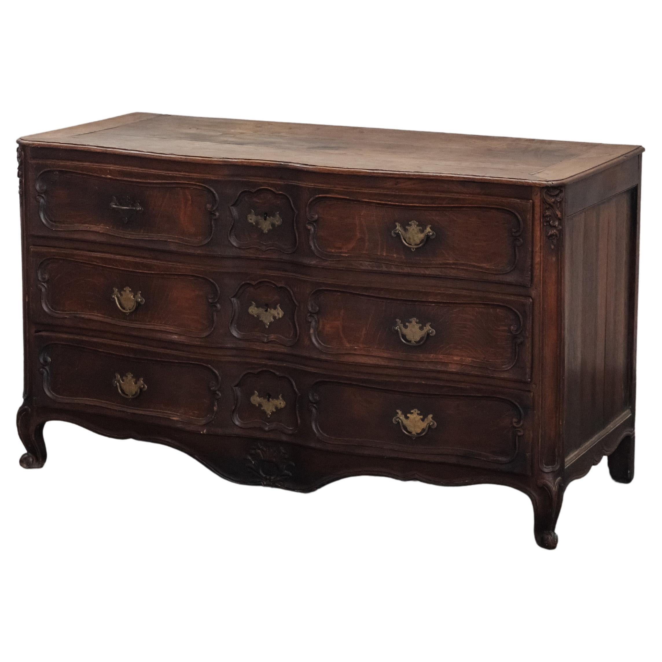 Early Oak Chest From France, Circa 1800