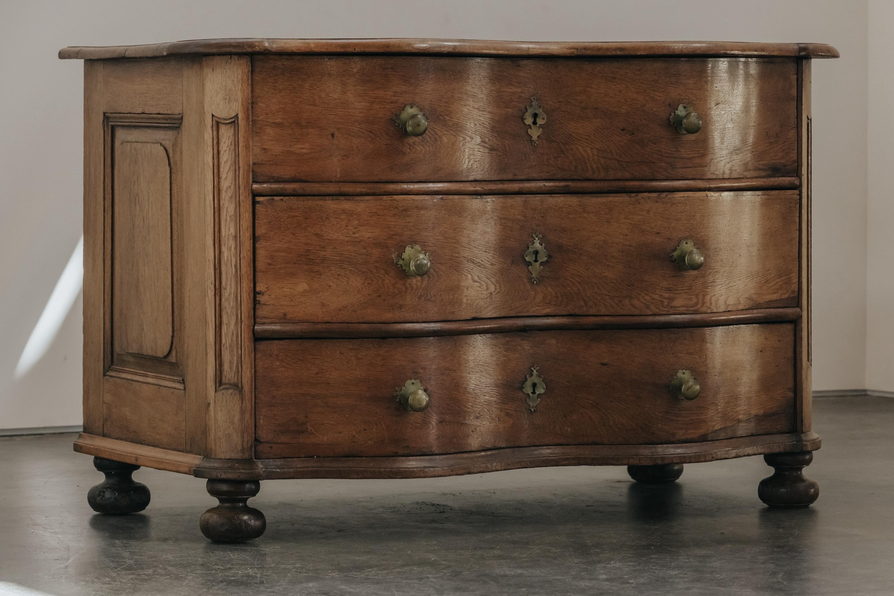 Early Oak Commode From France, Circa 1800.  Solid oak construction with nice patina and use.