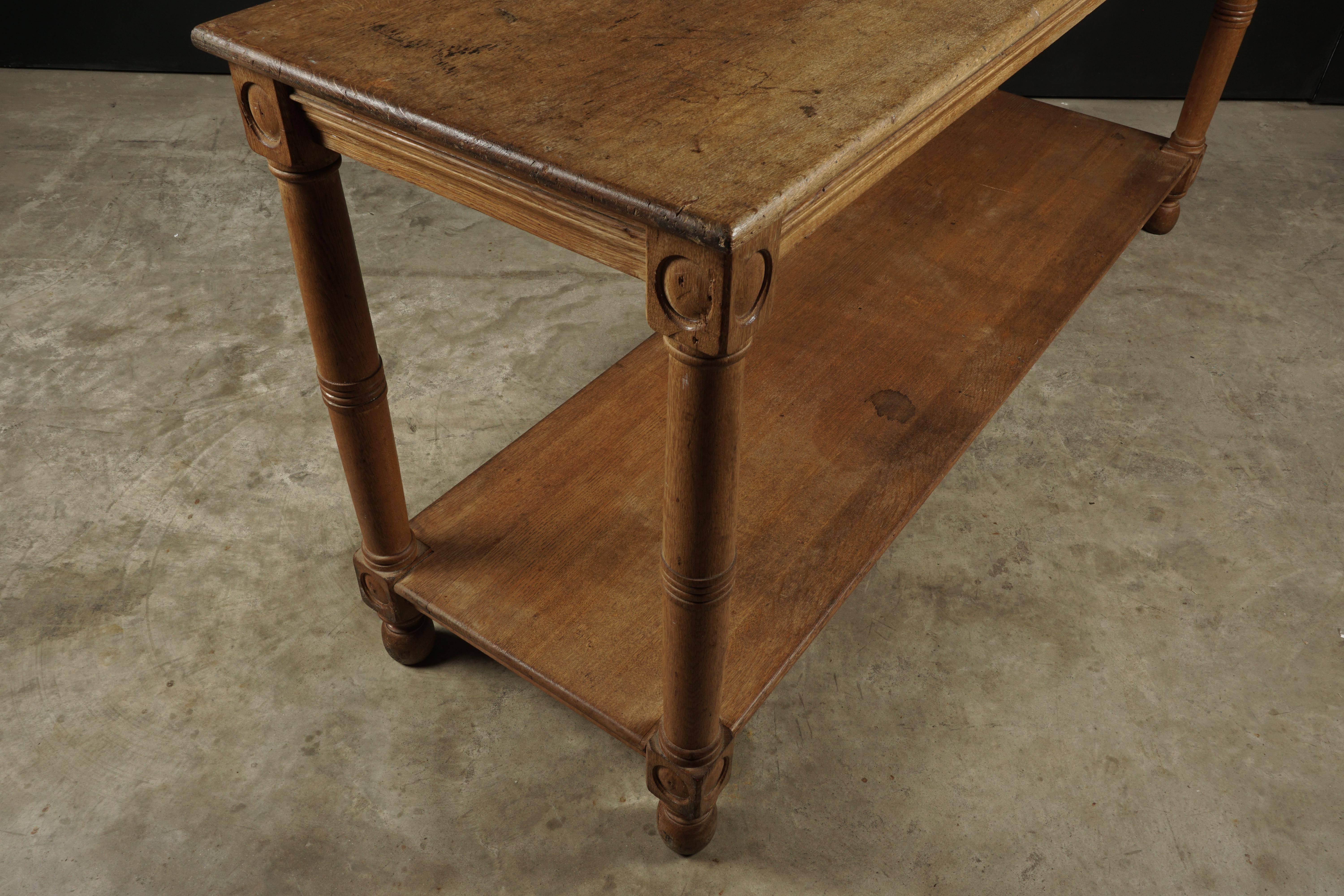 Early Oak Console Table from France, circa 1930 In Good Condition In Nashville, TN
