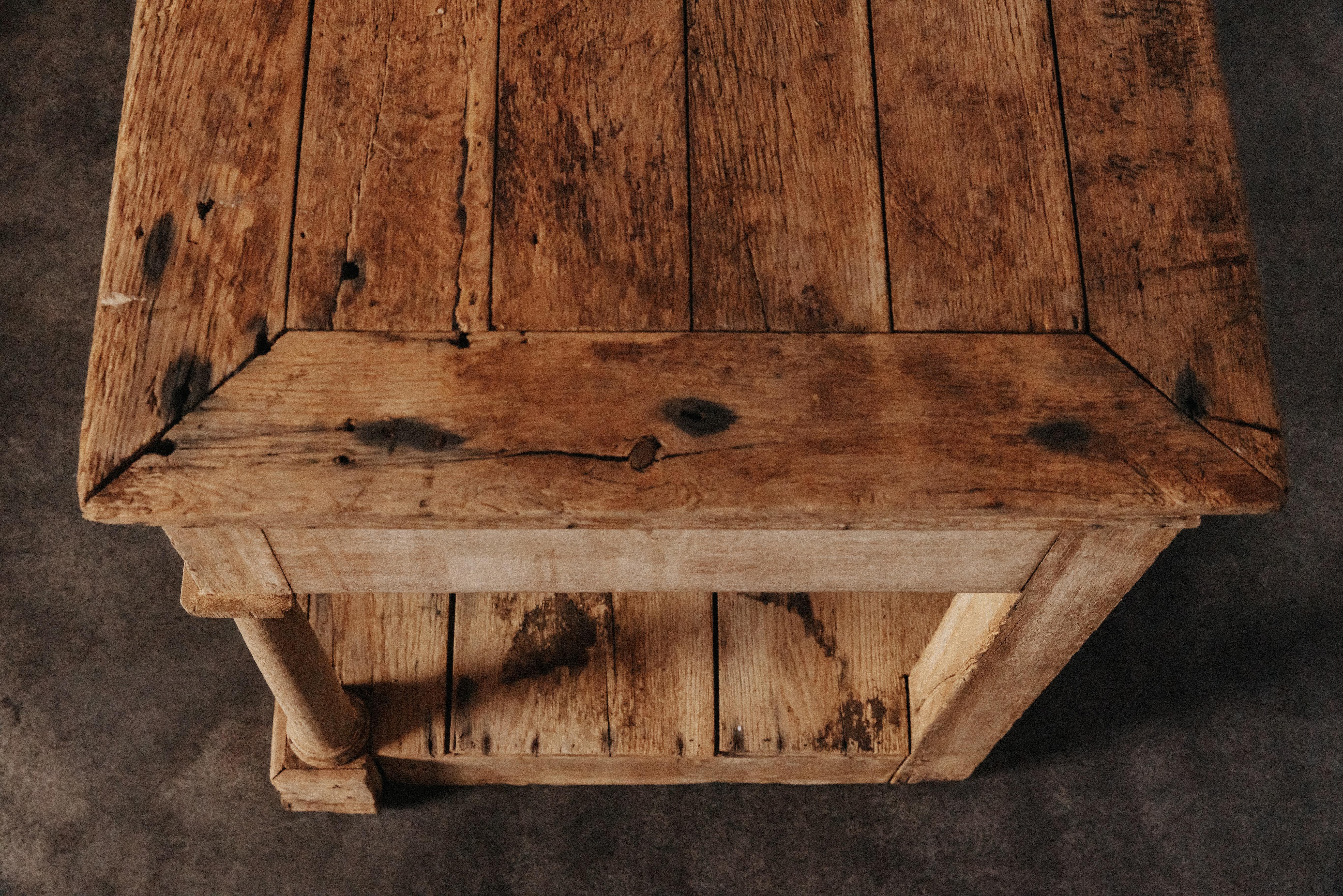 Early 19th Century Early Oak Console Table From Italy, Circa 1800 For Sale