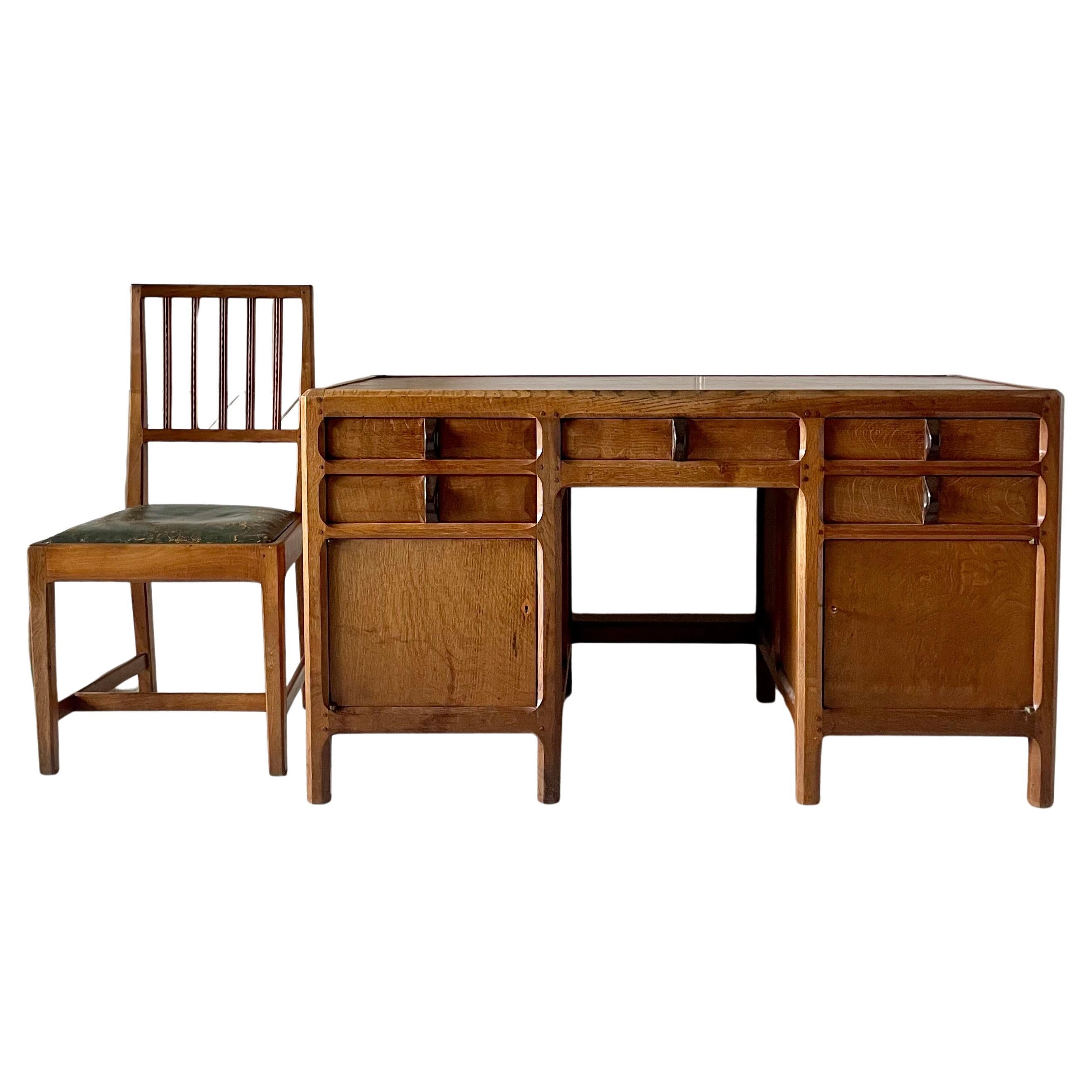 Early Oak Desk By Gordon Russell