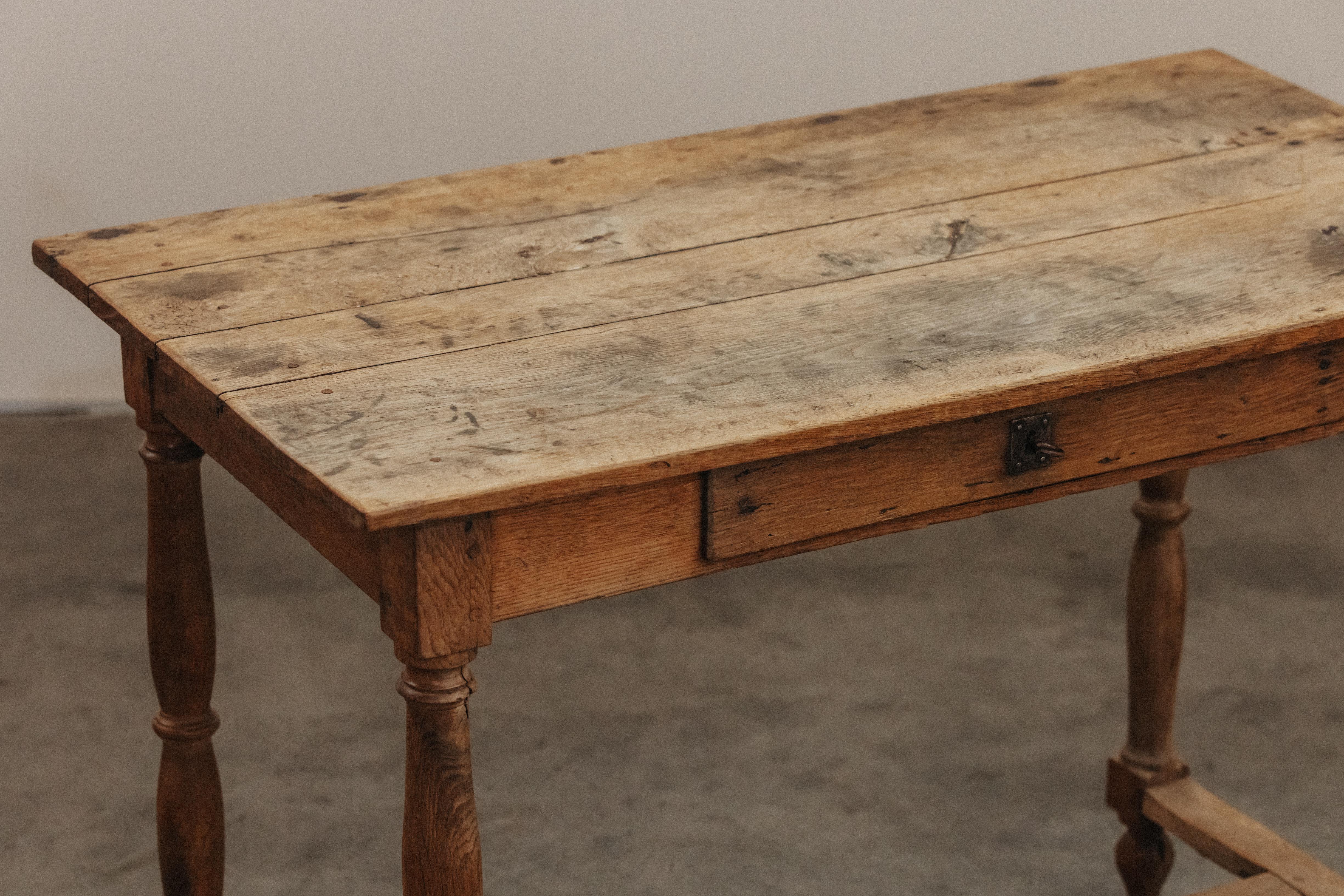European Early Oak Desk From France, Circa 1880
