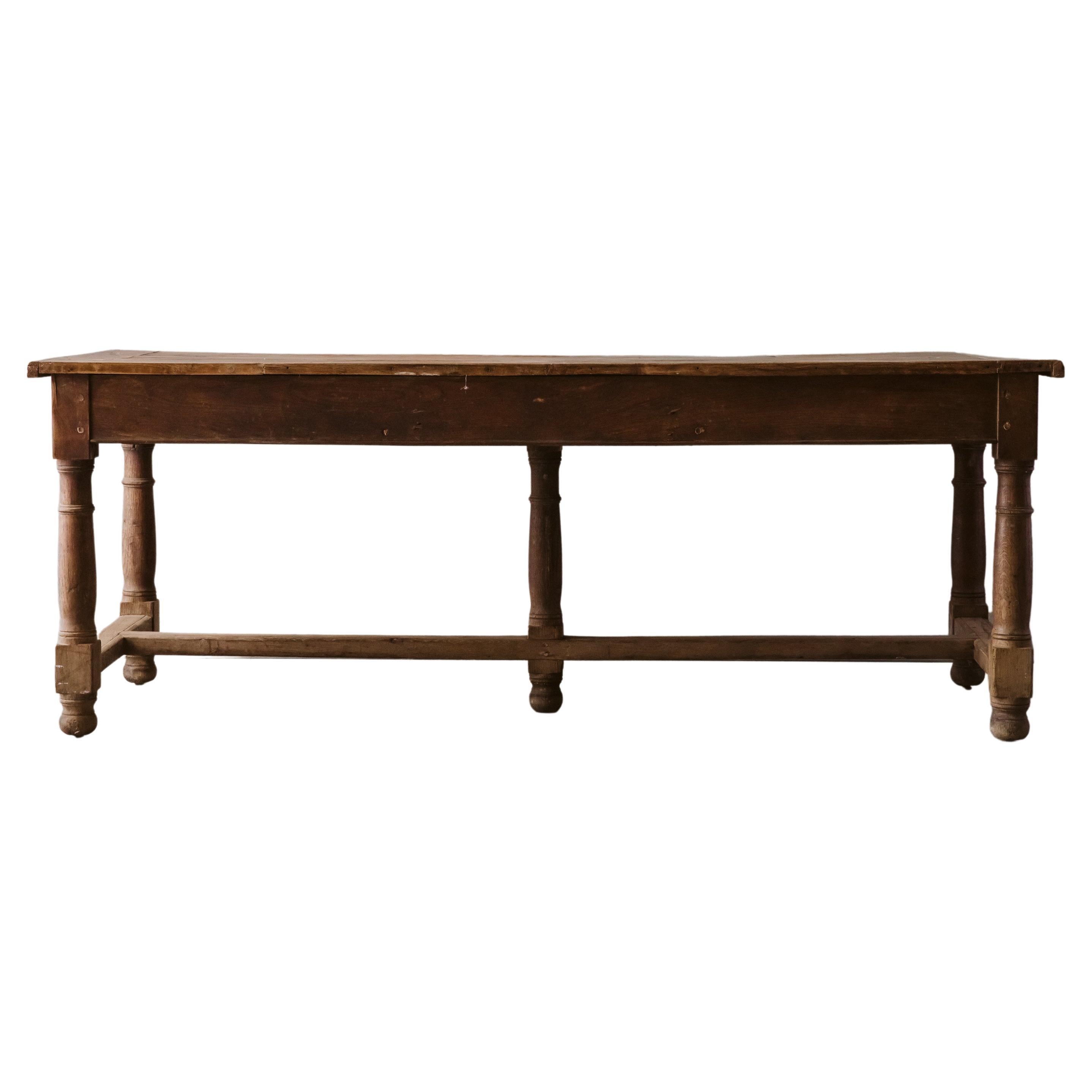 Early Oak Dining Table From France, Circa 1900