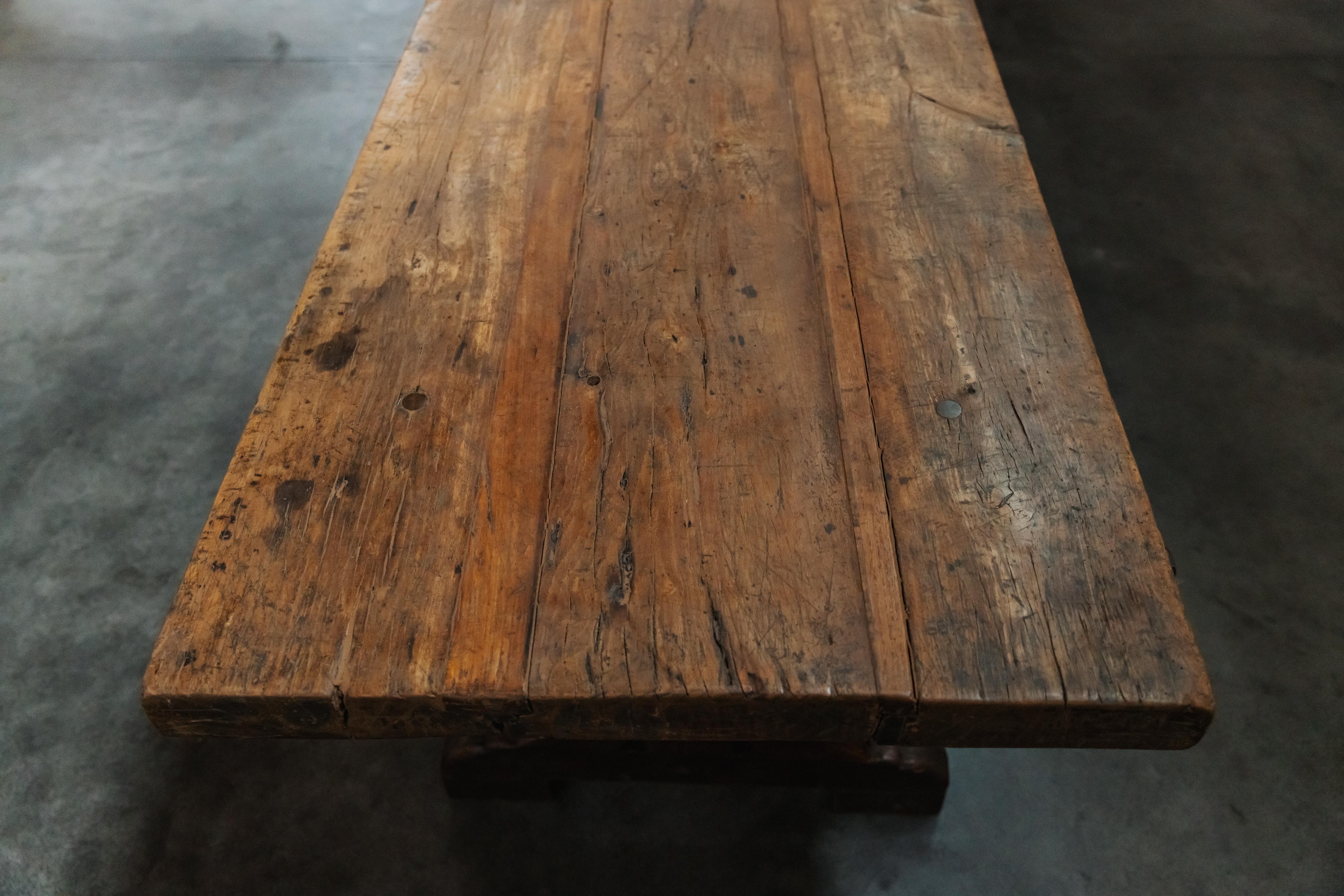 European Early Oak Dining Table From Italy, Circa 1850 For Sale