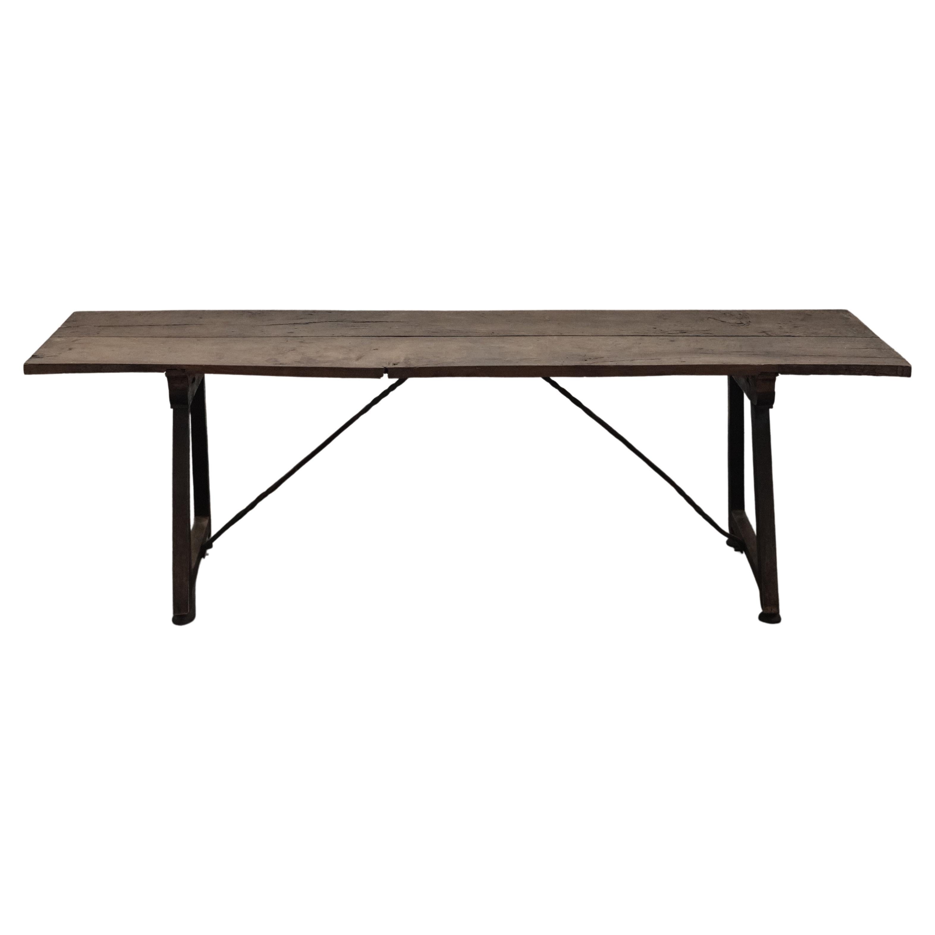 Early Oak Dining Table From Spain, Circa 1800
