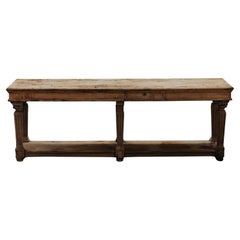 Antigua mesa Draper de roble procedente de Francia, circa 1880