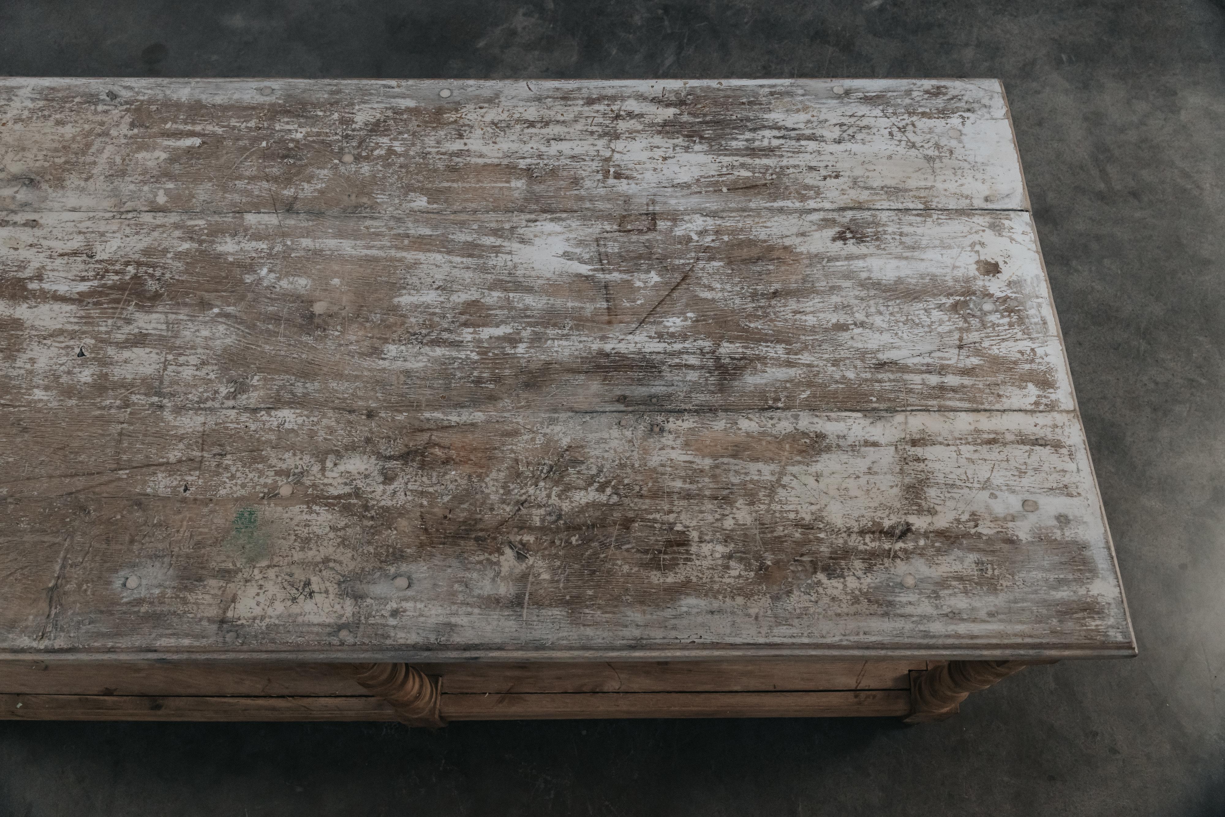 Early Oak Draper Table With Original Patina, France 1850 For Sale 1
