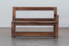 Early Oak Fireside Bench From France, Circa 1800