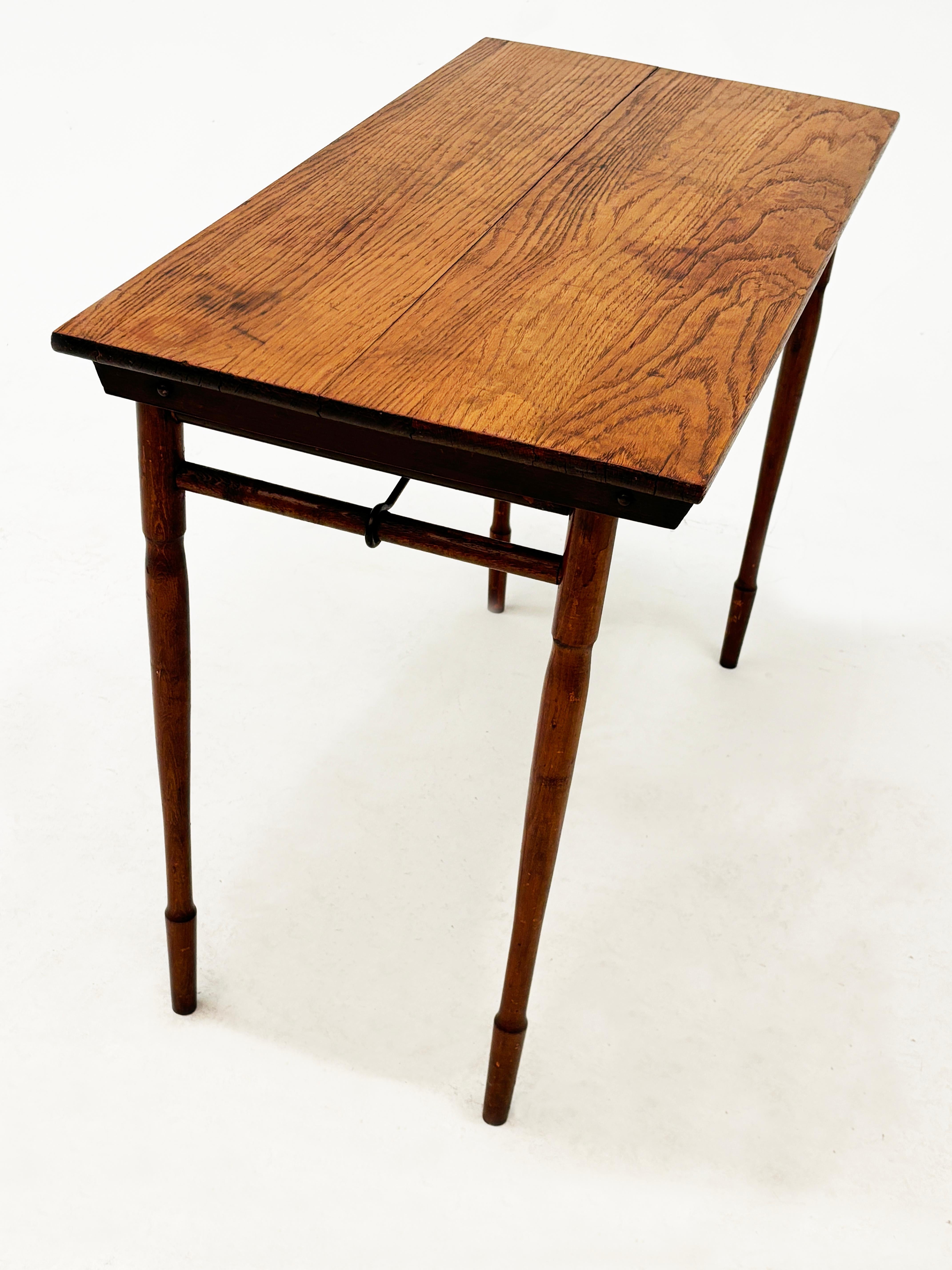 Early Oak Folding Cutting/Work Table For Sale 4