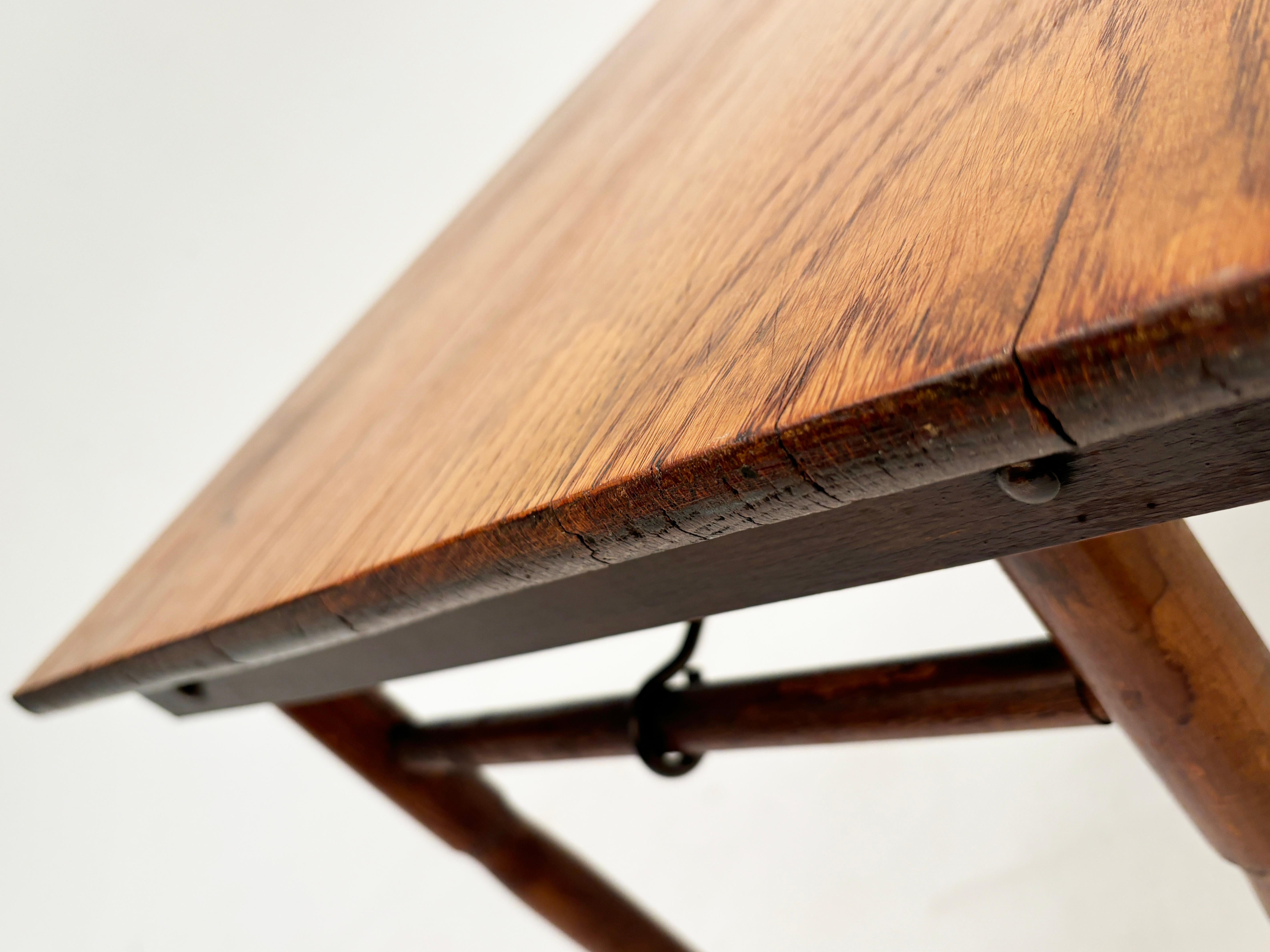 Early Oak Folding Cutting/Work Table For Sale 6