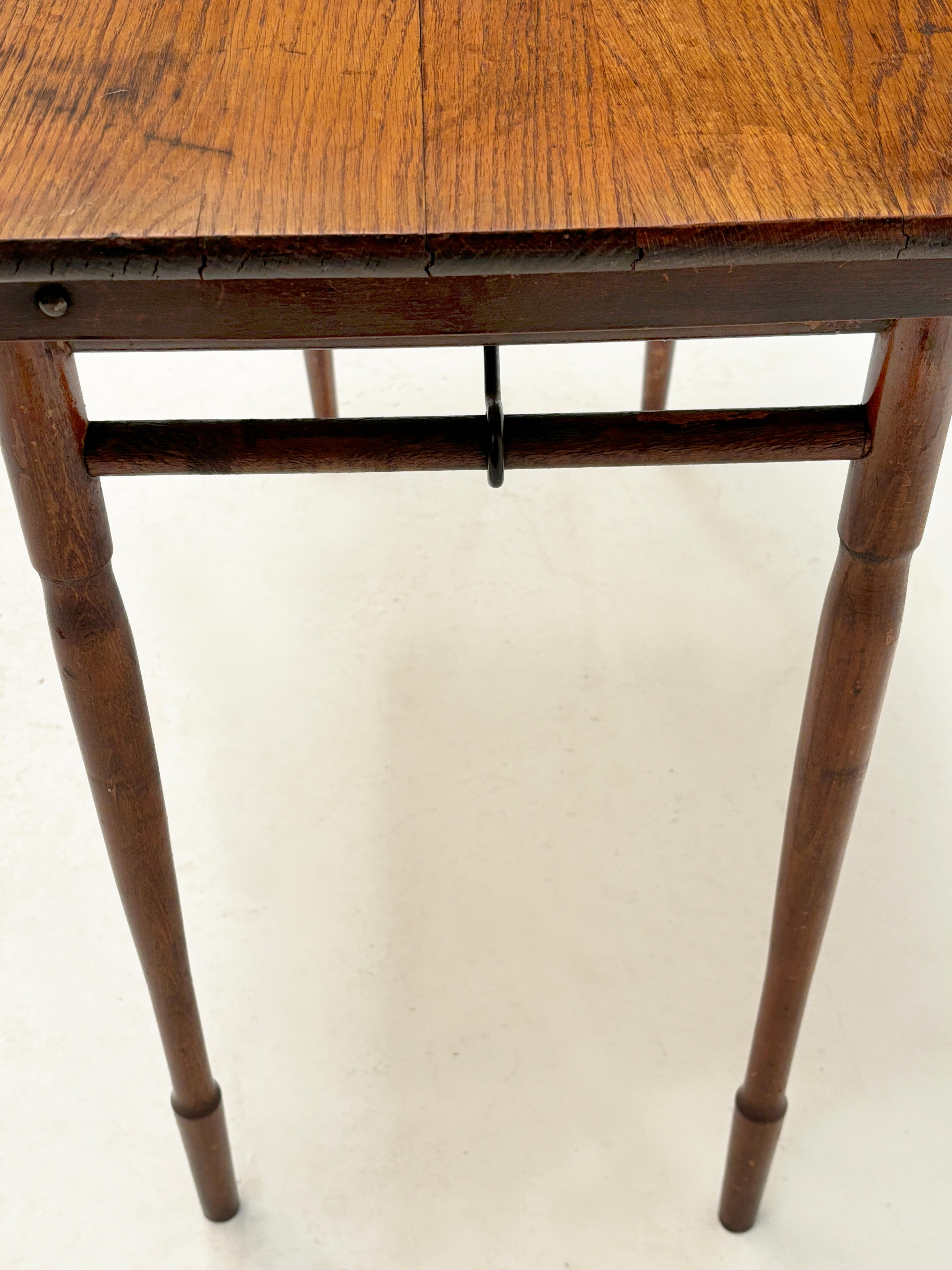 Early Oak Folding Cutting/Work Table For Sale 1
