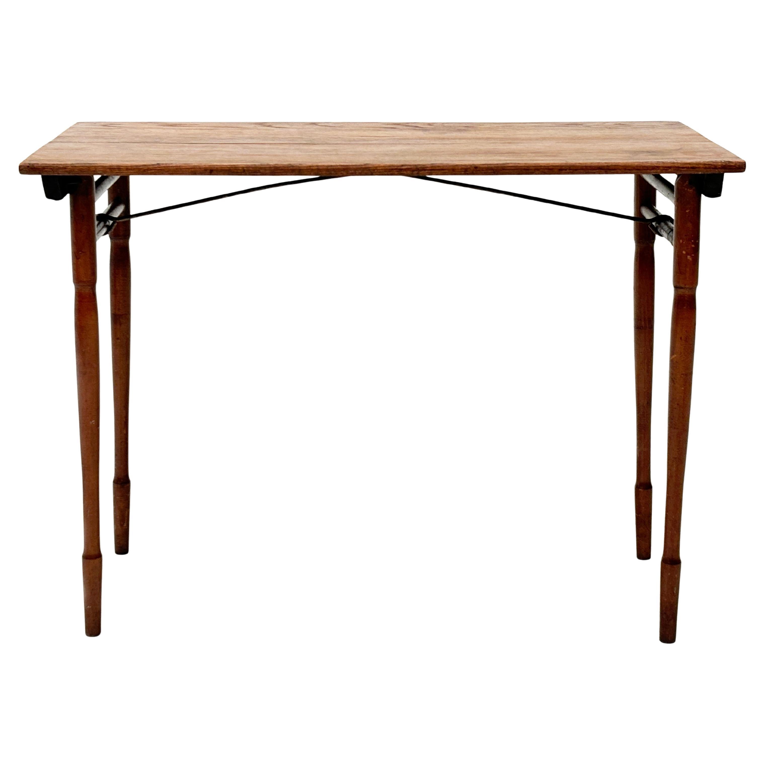 Early Oak Folding Cutting/Work Table For Sale