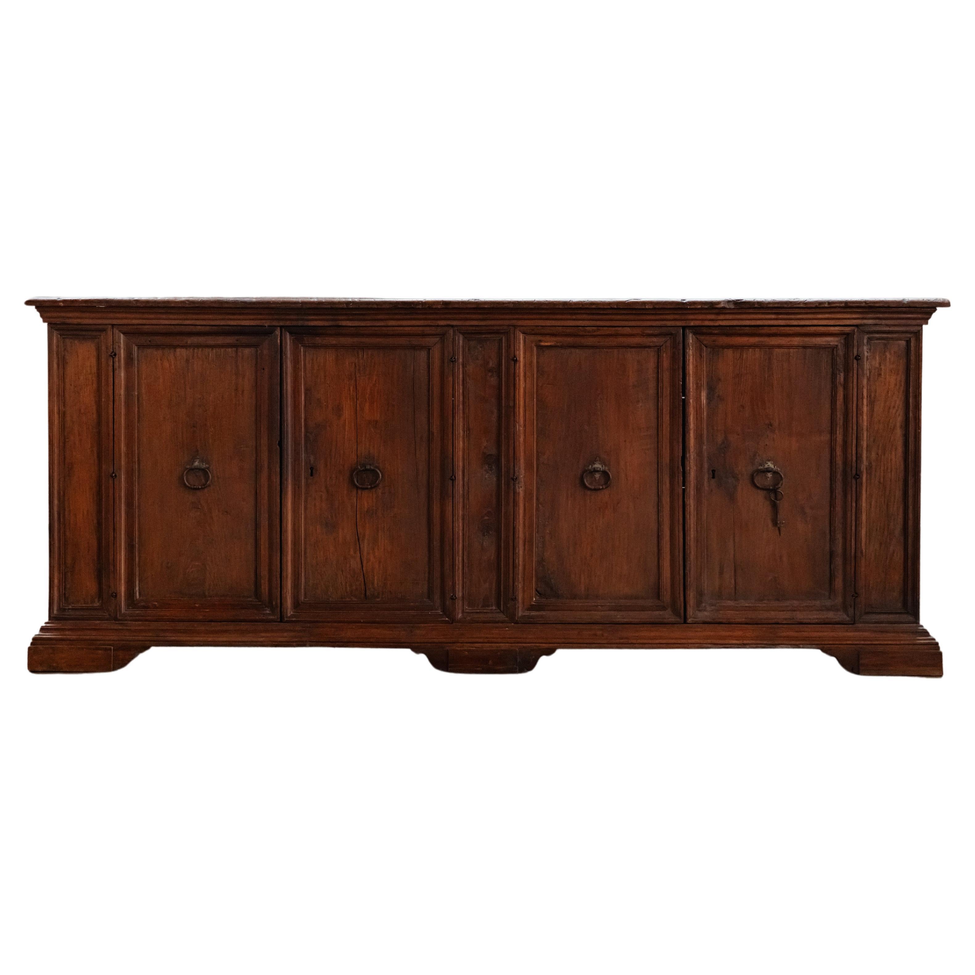 Early Oak Four Door Cabinet From Italy, Circa 1750