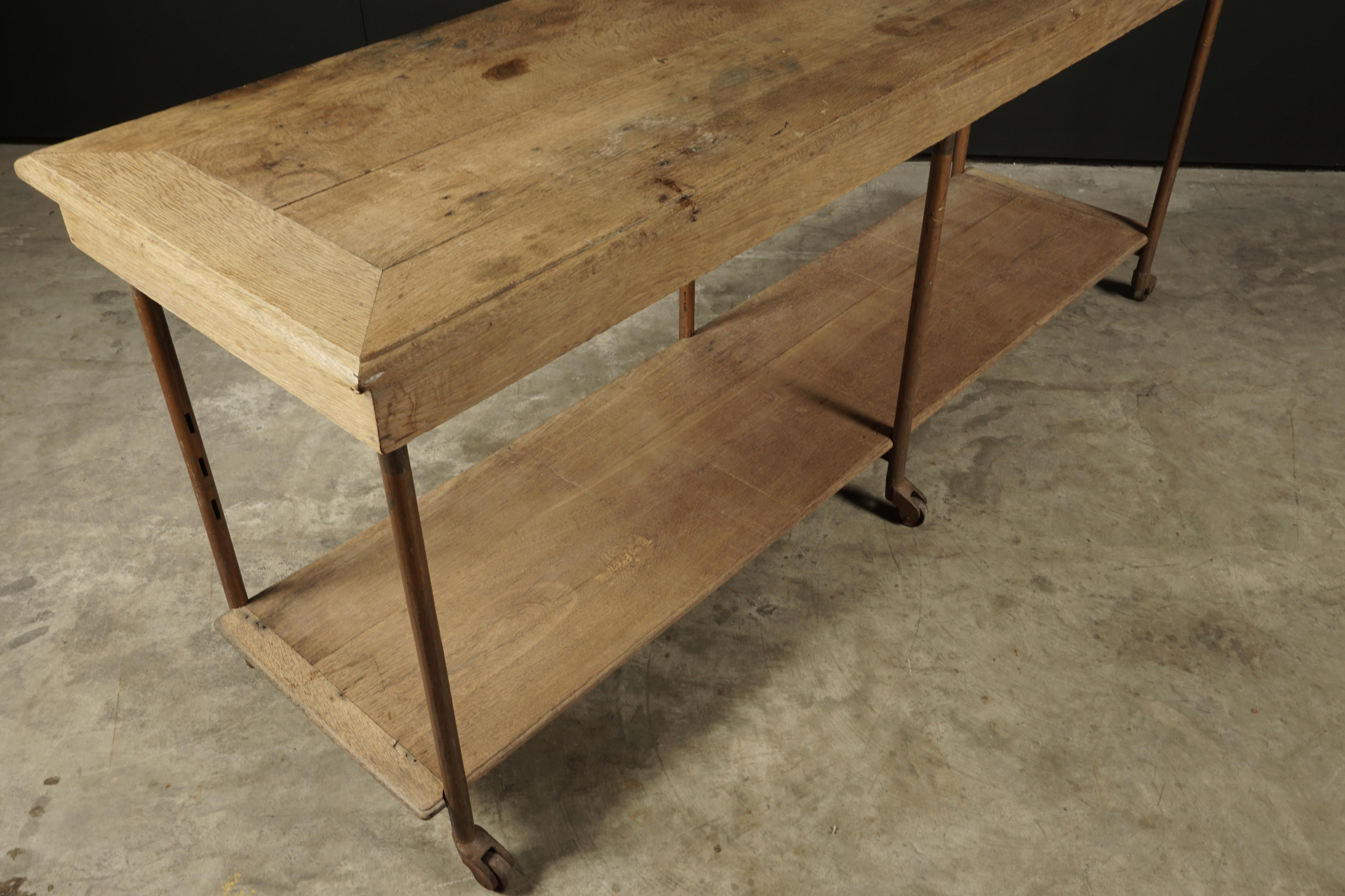 Early Oak Haberdashery Console Table from France, circa 1900 1