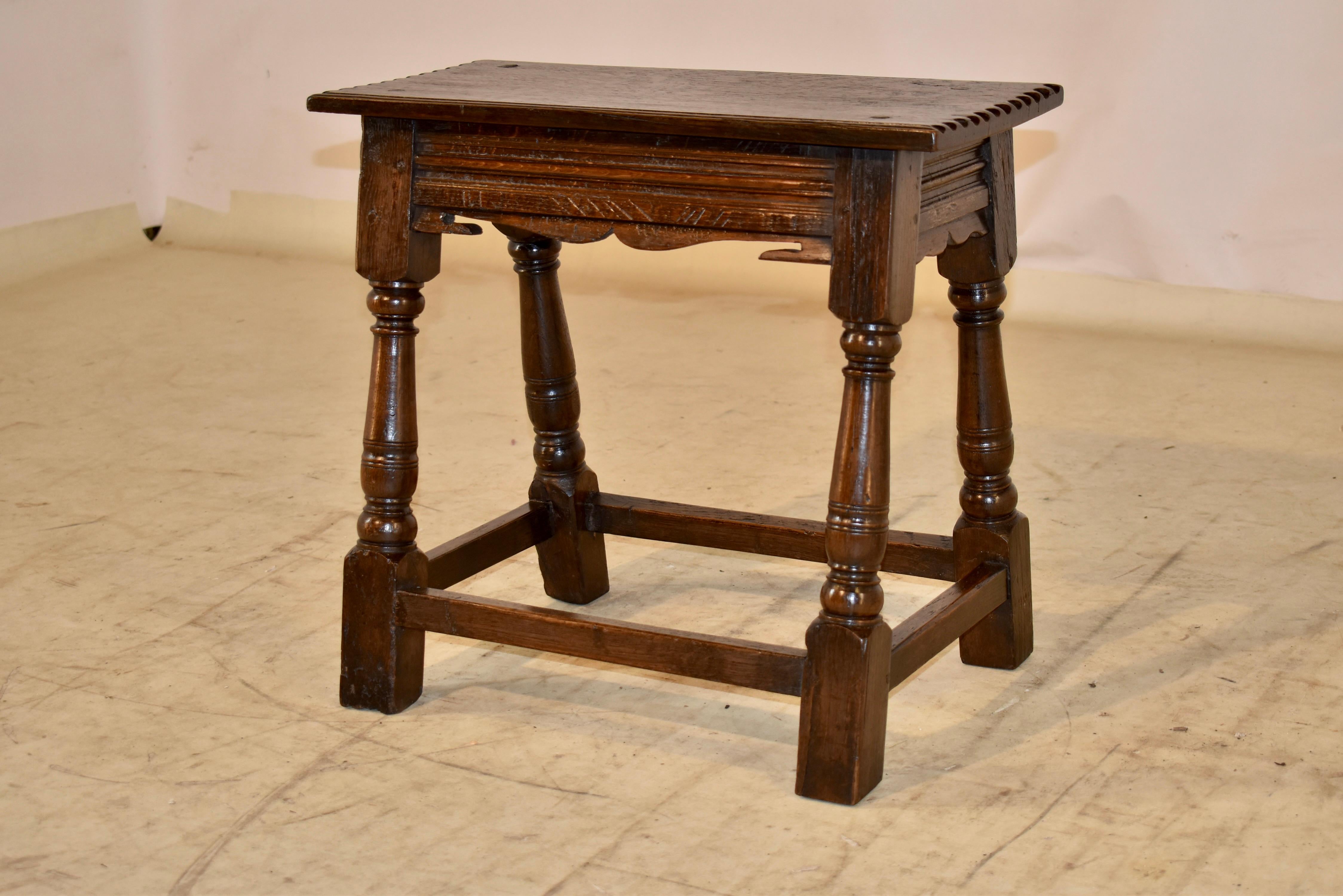 18th Century Early Oak Joint Stool, circa 1690-1720 For Sale