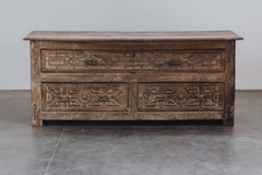 Early Oak Sacristy Chest From Italy, Circa 1750