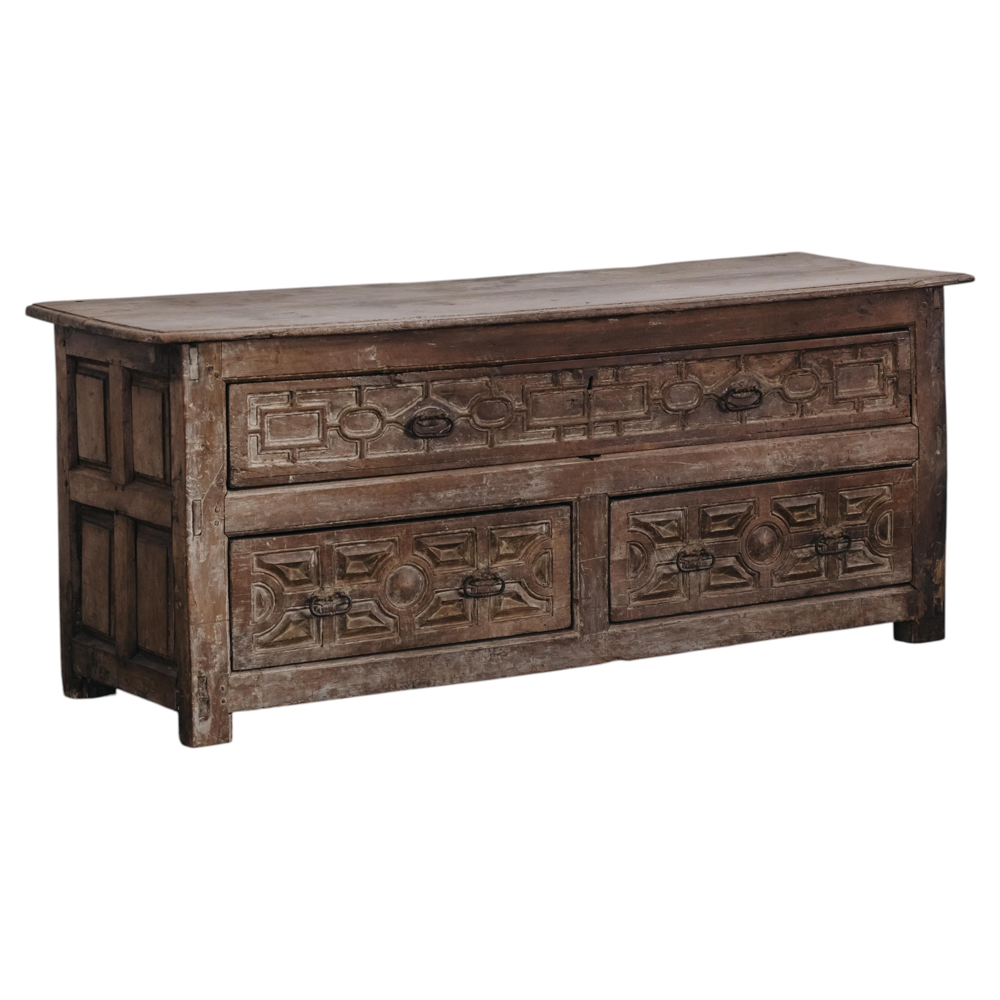 Early Oak Sacristy Chest From Italy, Circa 1750 For Sale