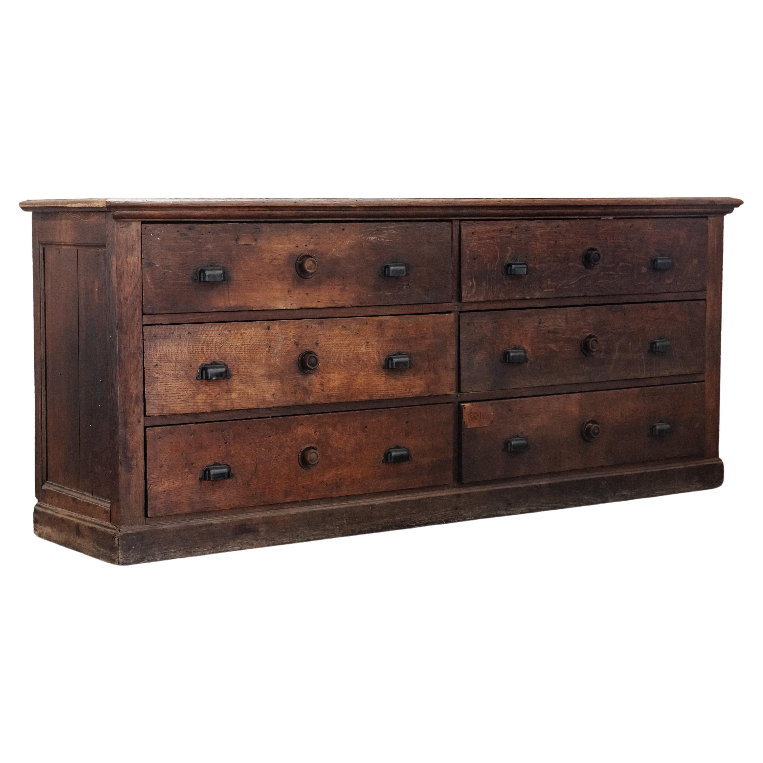 Early Oak Shop Commode From France, Circa 1900 For Sale